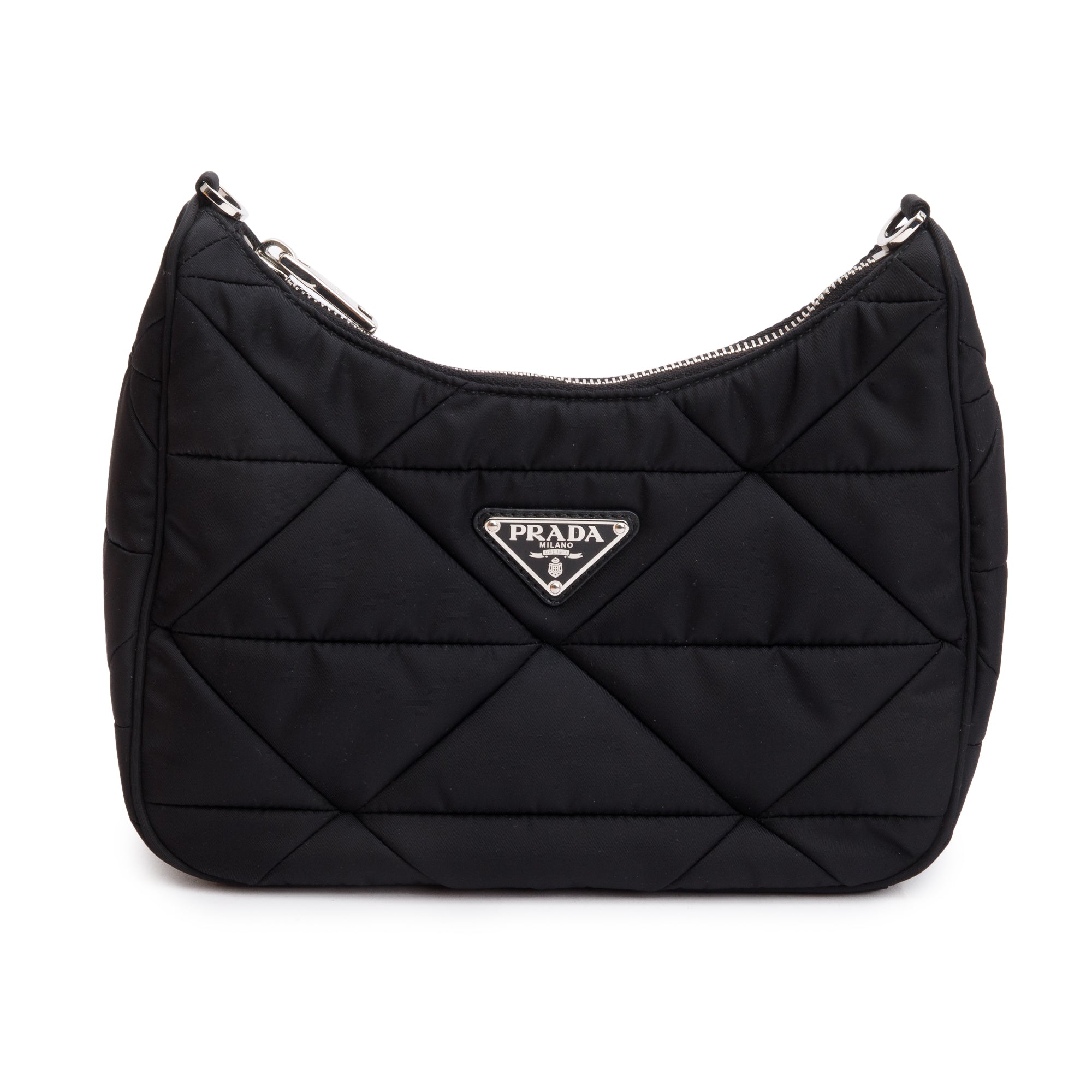 Prada 2022 Black Padded Re-Nylon Shoulder Bag w/ Box & Authenticity Card
