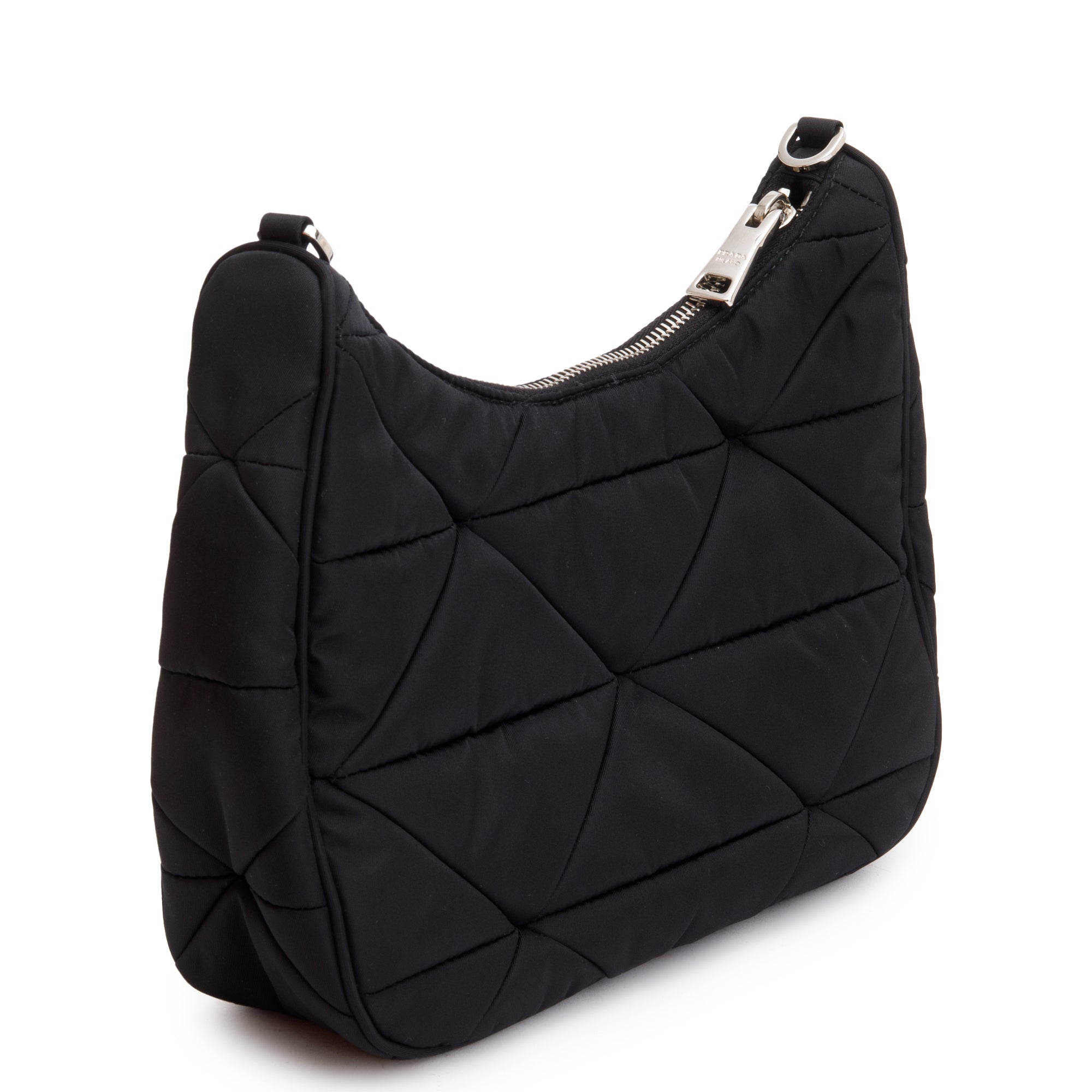 Prada 2022 Black Padded Re-Nylon Shoulder Bag w/ Box & Authenticity Card