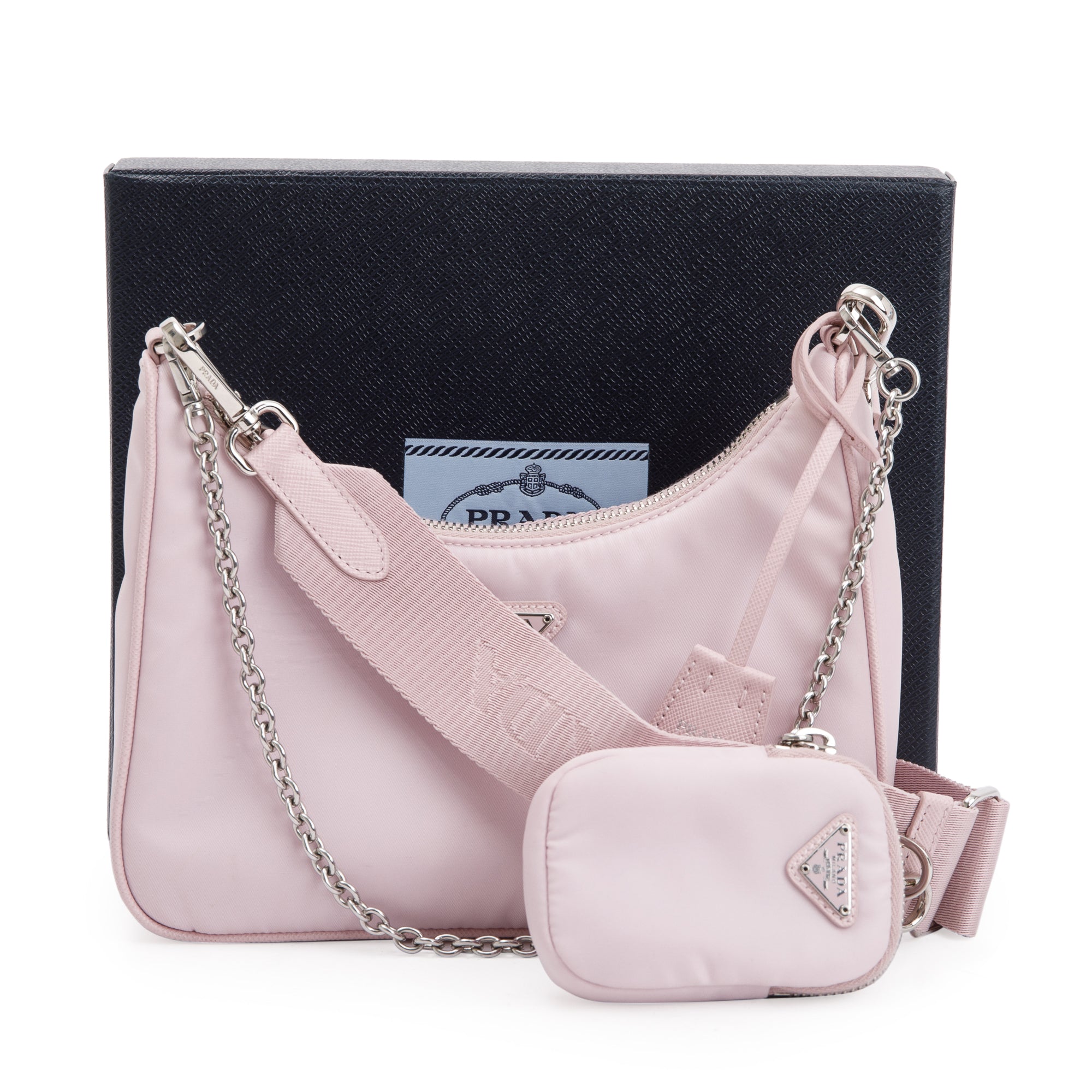 Prada 2022 Pink Re-Edition 2005 Re-Nylon Shoulder Bag w/ Box & Authenticity Card