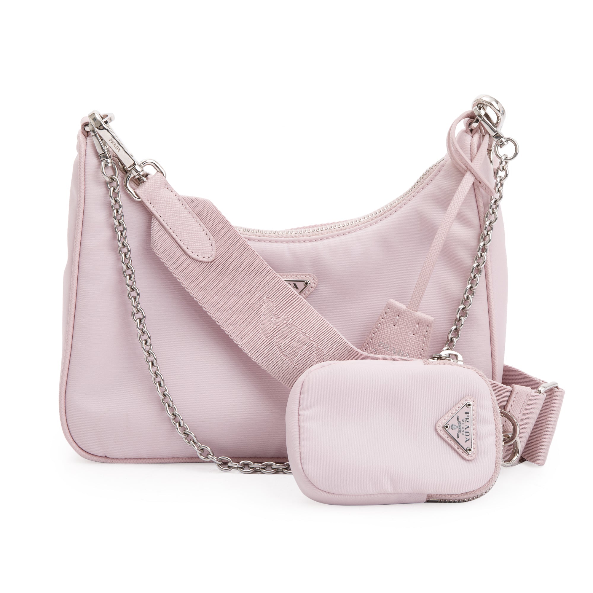 Prada 2022 Pink Re-Edition 2005 Re-Nylon Shoulder Bag w/ Box & Authenticity Card