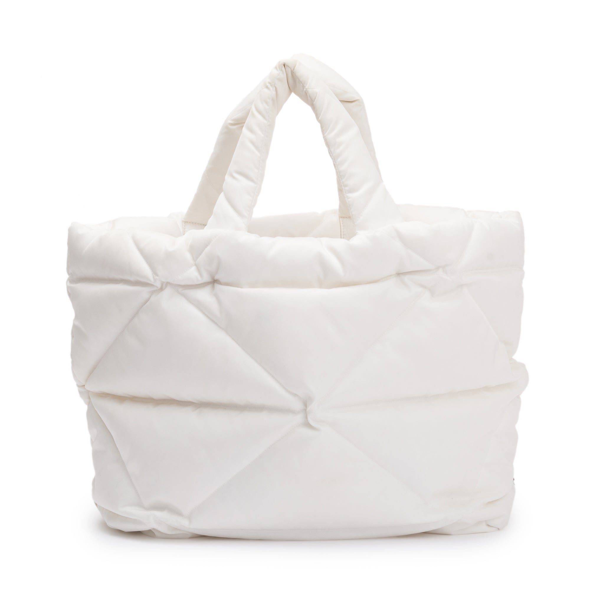 Prada 2022 White Re-Nylon Padded Nappa Tote w/ Authenticity Card