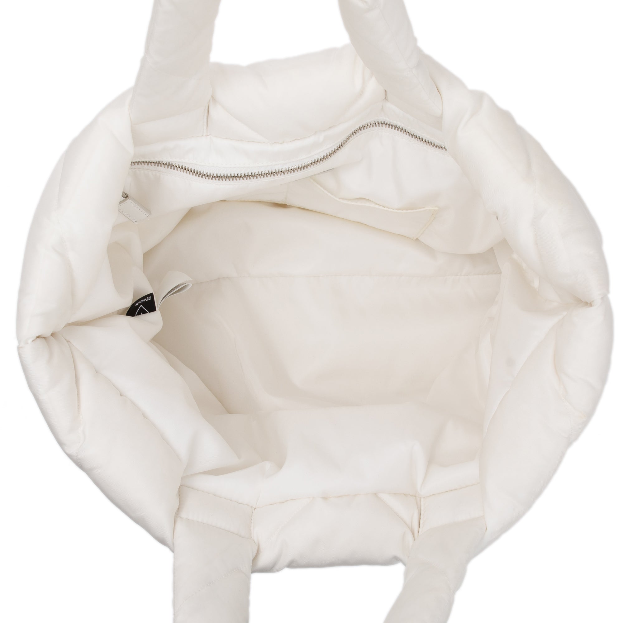 Prada 2022 White Re-Nylon Padded Nappa Tote w/ Authenticity Card