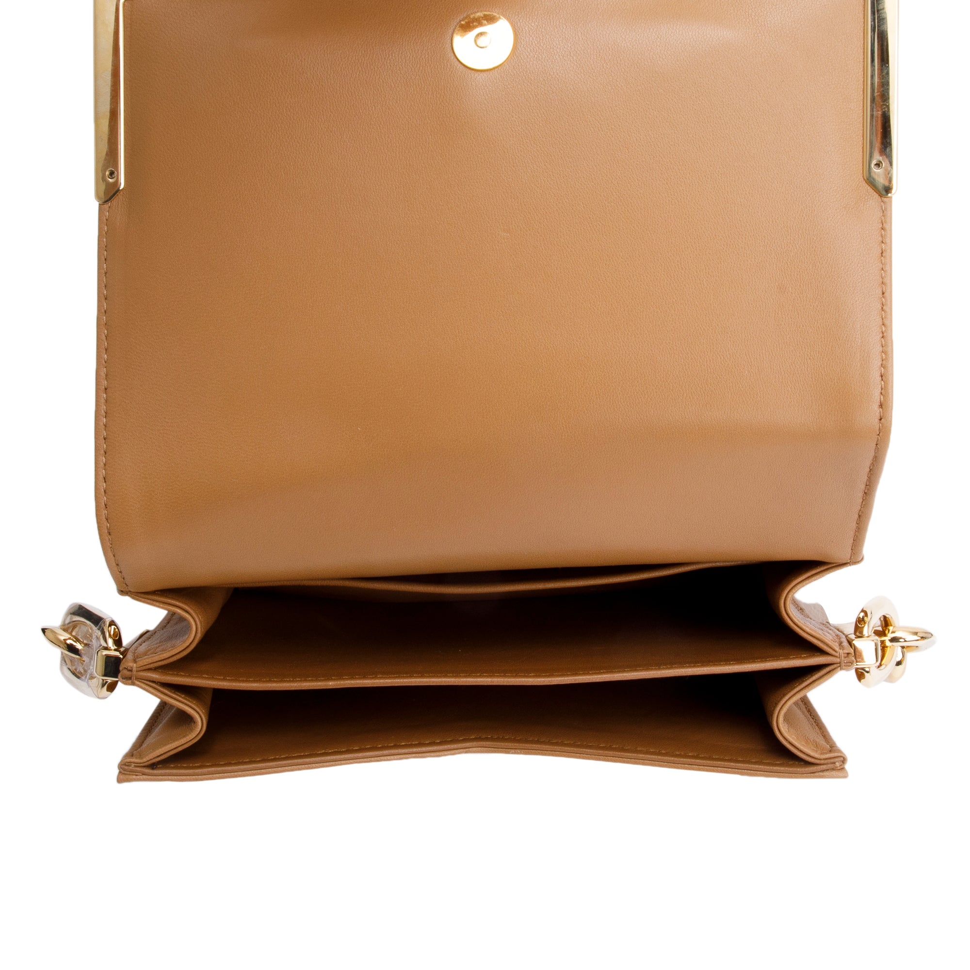Prada 2024 Beige Quilted Nappa Leather Shoulder Bag w/ Strap, Receipt & Authenticity Card