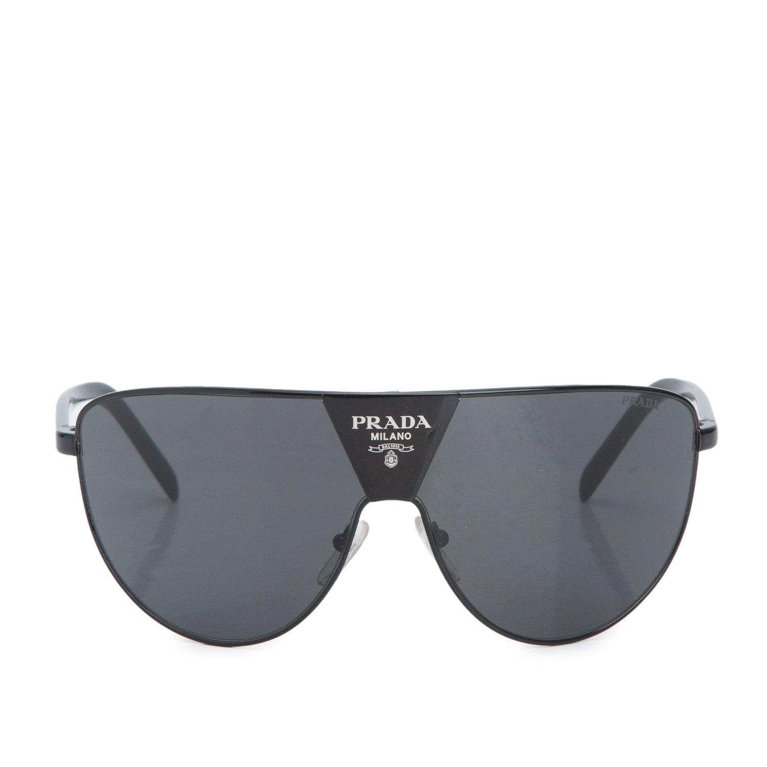 Prada SPR 69Z Black Metal Shield Sunglasses w/ Case