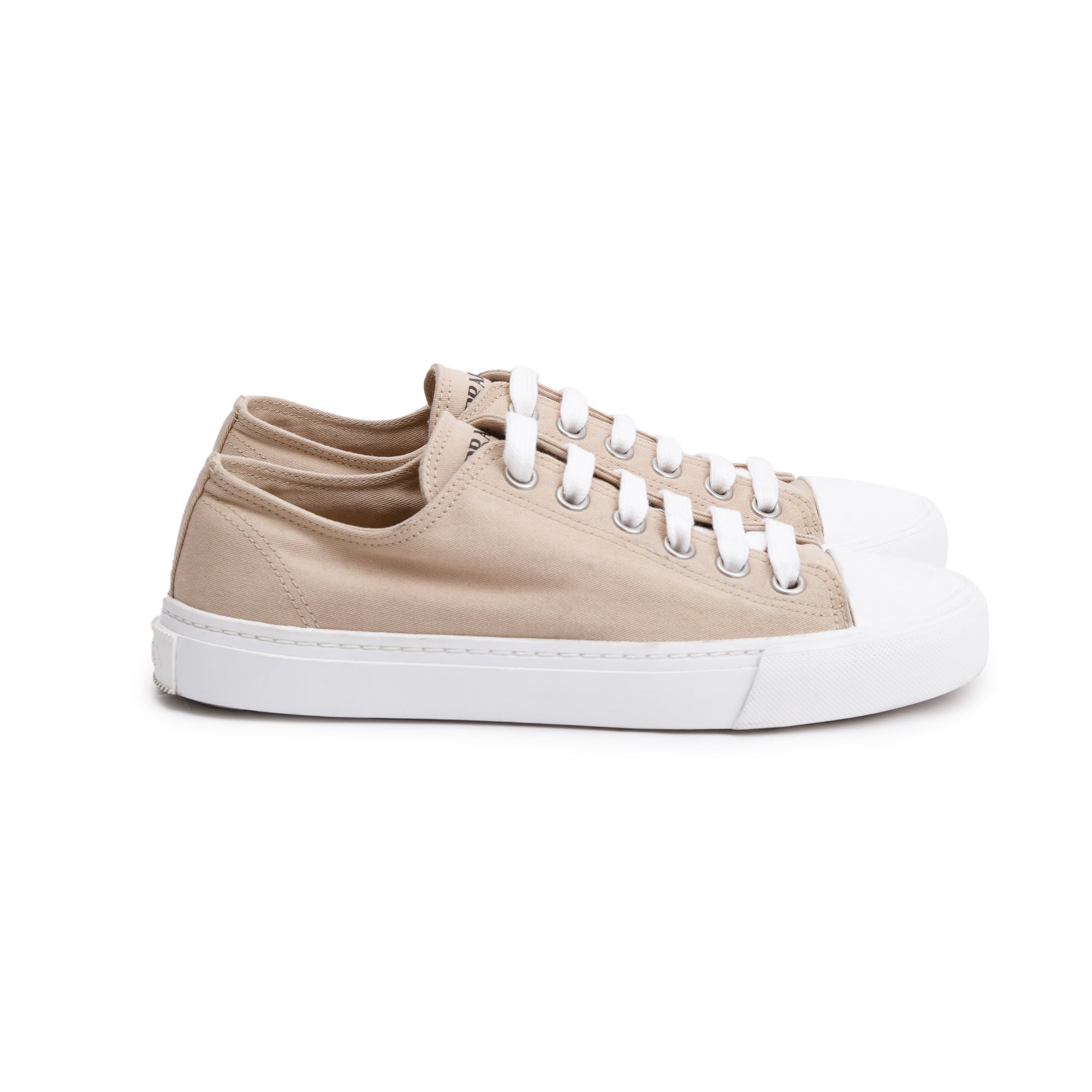 Prada Beige Fabric Sneakers, Size 40 w/ Box