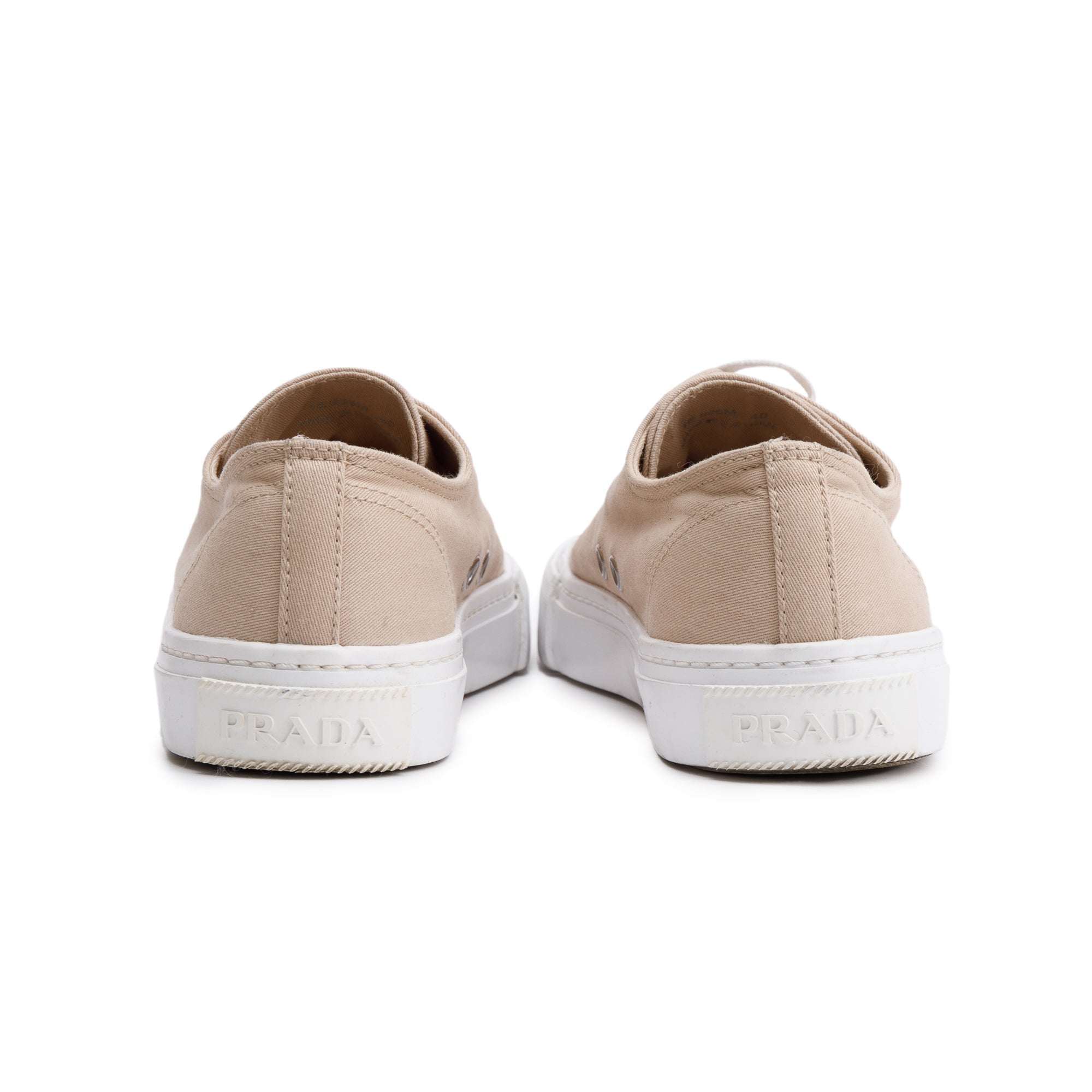 Prada Beige Fabric Sneakers, Size 40 w/ Box