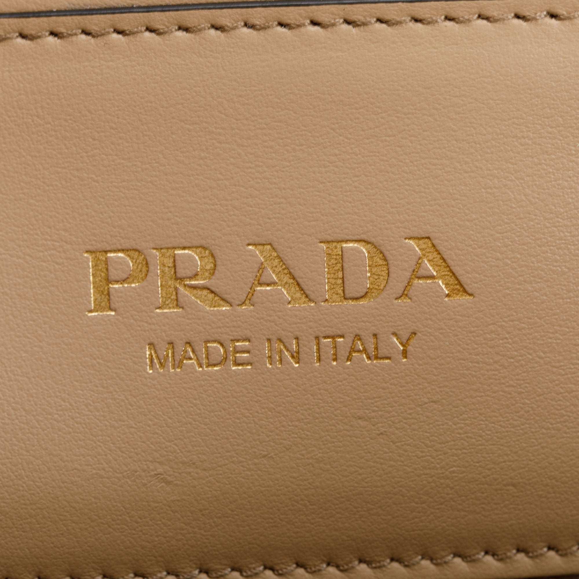 Prada Beige Leather Small Symbole Tote Bag w/ Strap & Box