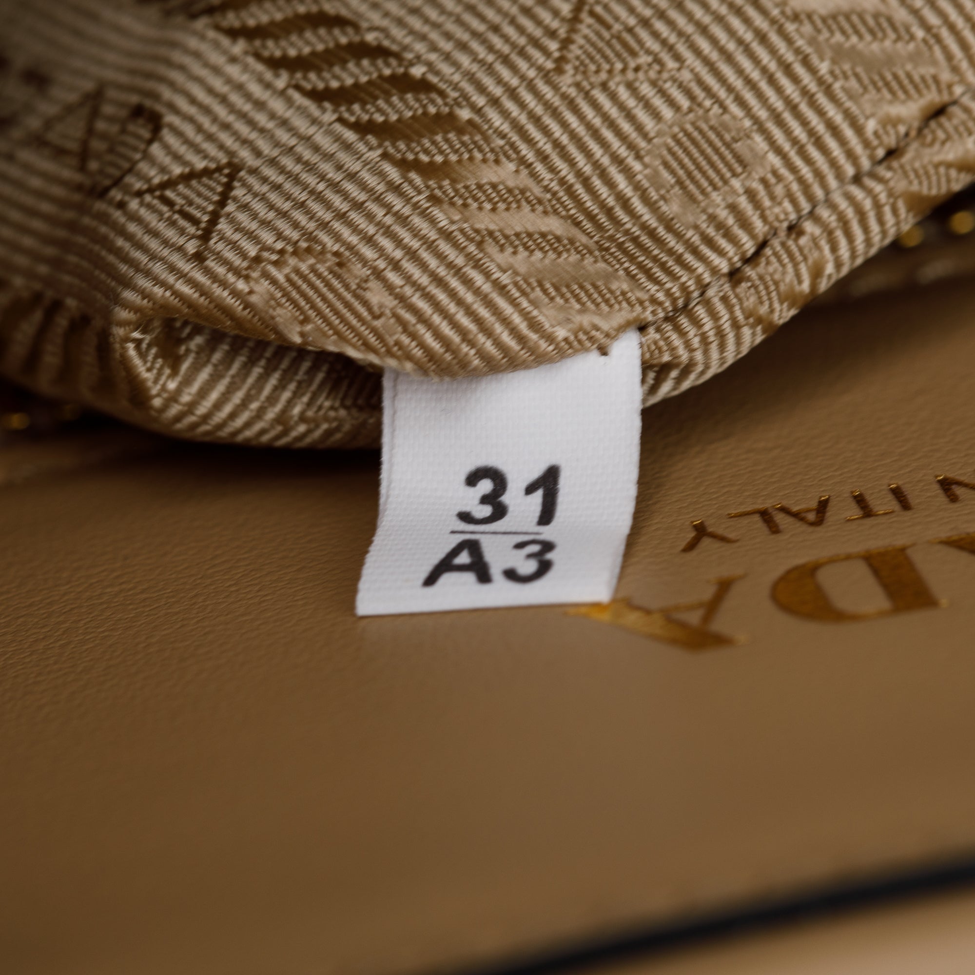 Prada Beige Leather Small Symbole Tote Bag w/ Strap & Box