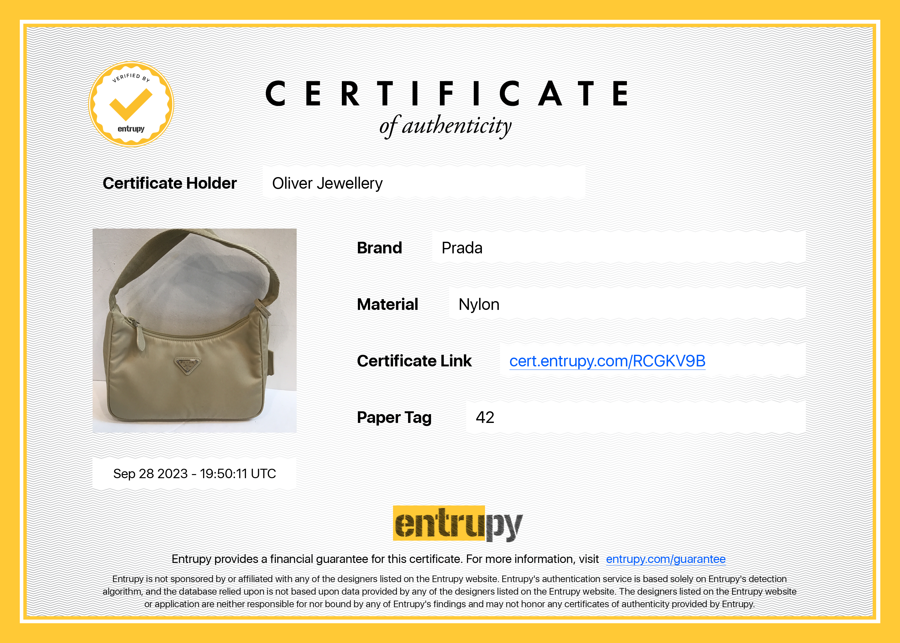 Prada Beige Re-Edition 2000 Re-Nylon Mini Bag w/ Box