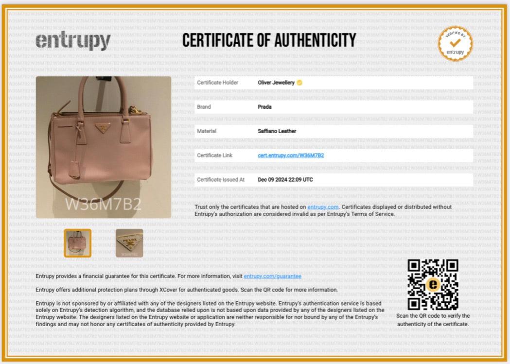 Prada Beige Saffiano Leather Small Double Zip Galleria Tote w/ Strap