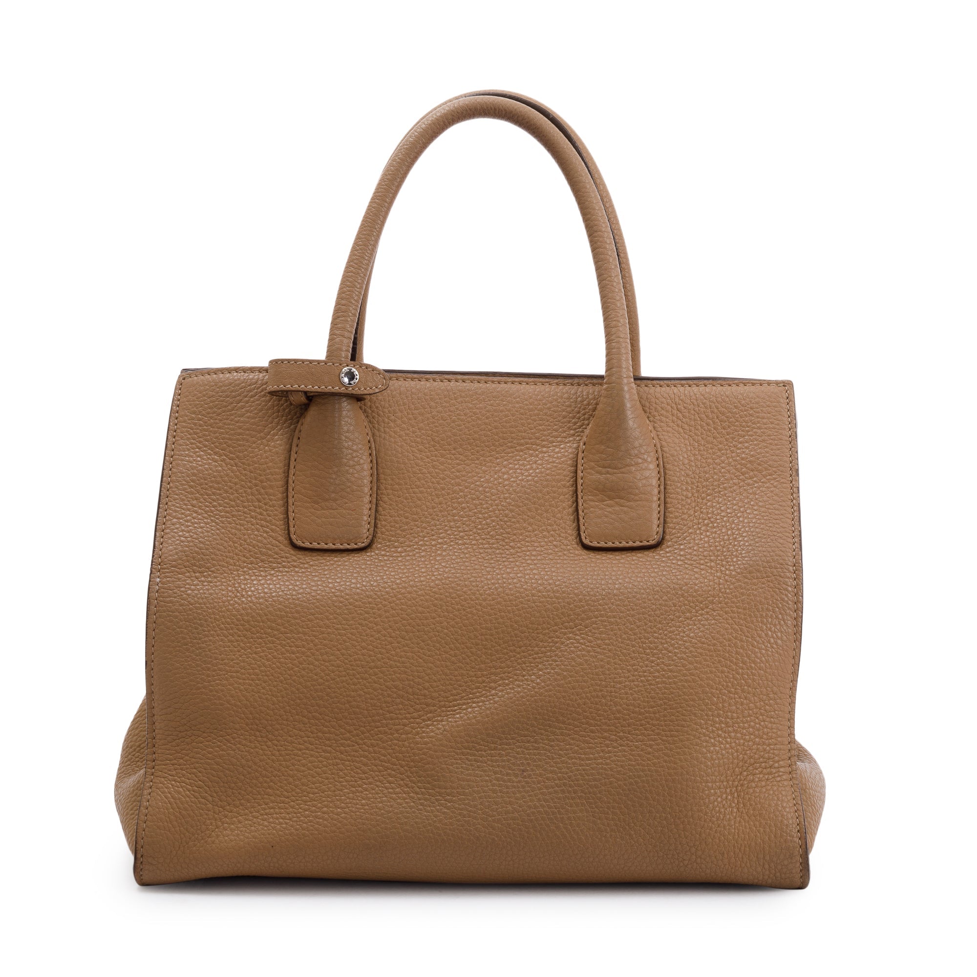 Prada Beige Vitello Daino Convertible Tote w/ Strap