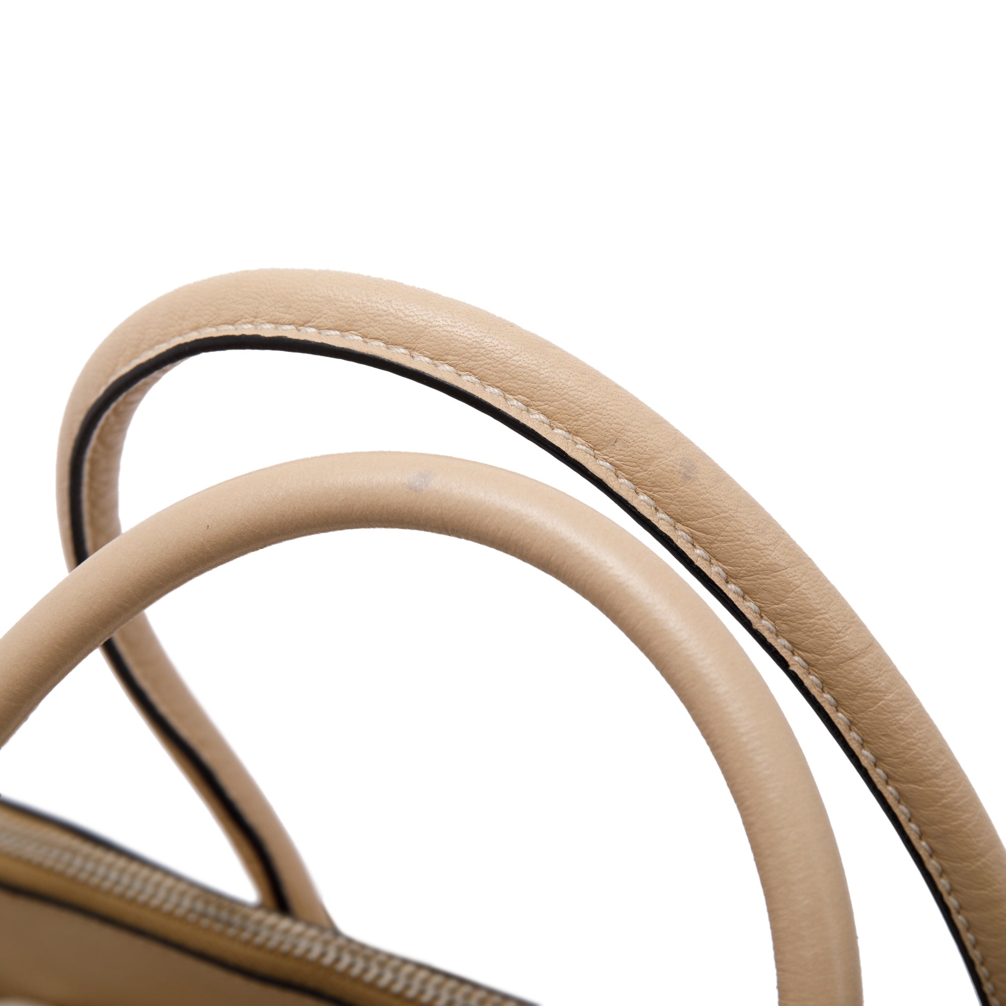 Prada Beige Vitello Daino Twin Pocket Tote w/ Strap