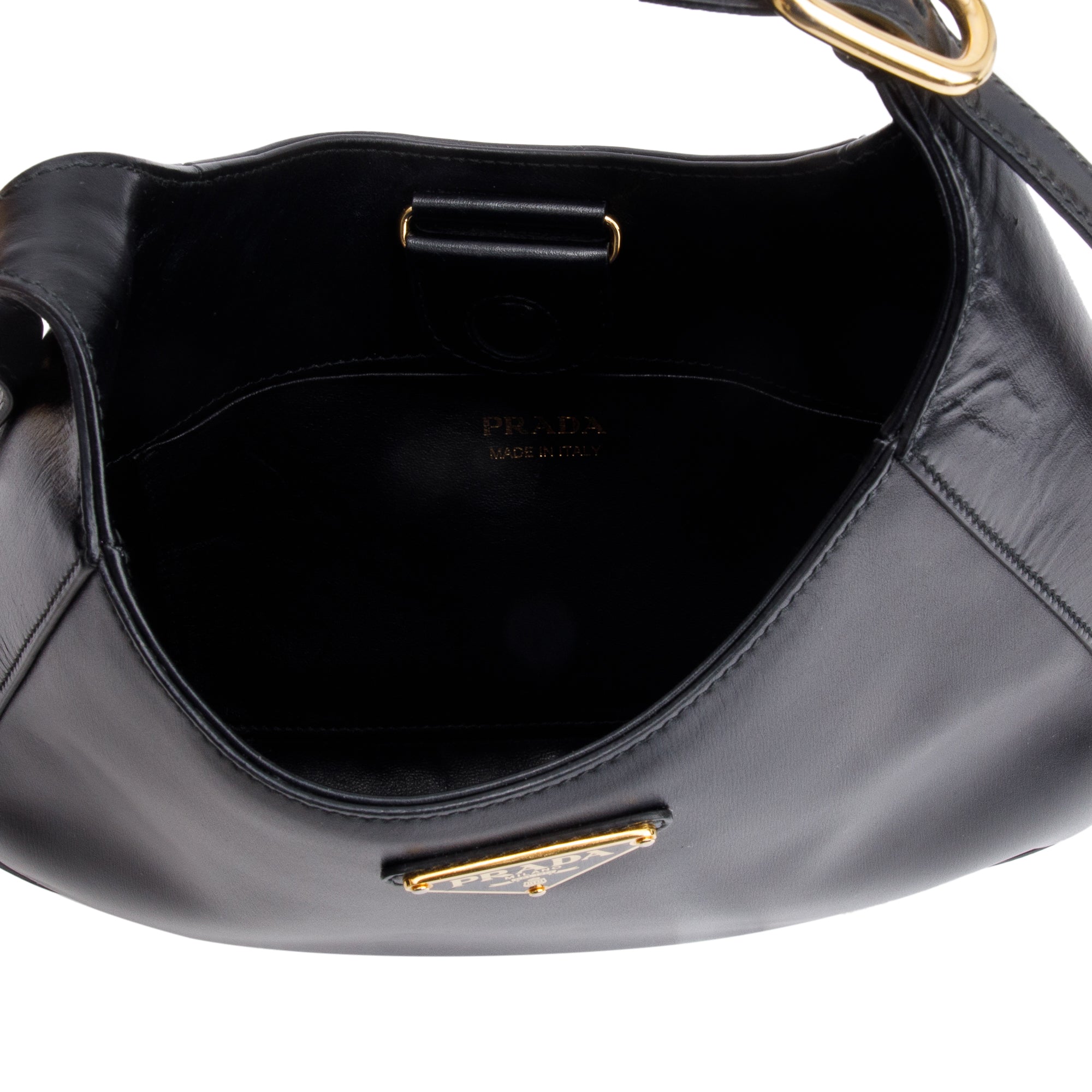 Prada Black Box Calf Leather Cleo Bag w/ Authenticity Card