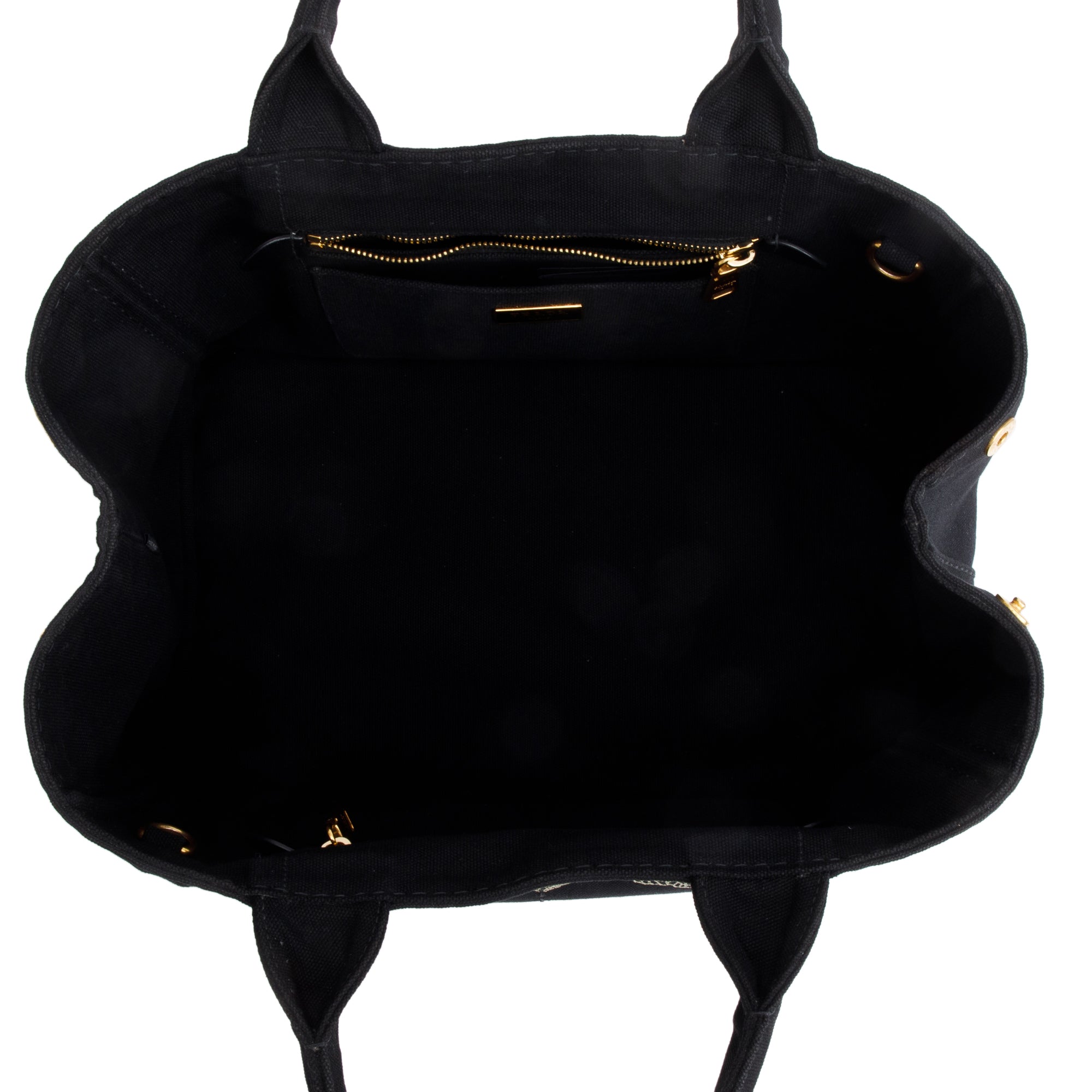 Prada Black Canvas Canapa Logo Tote w/ Strap