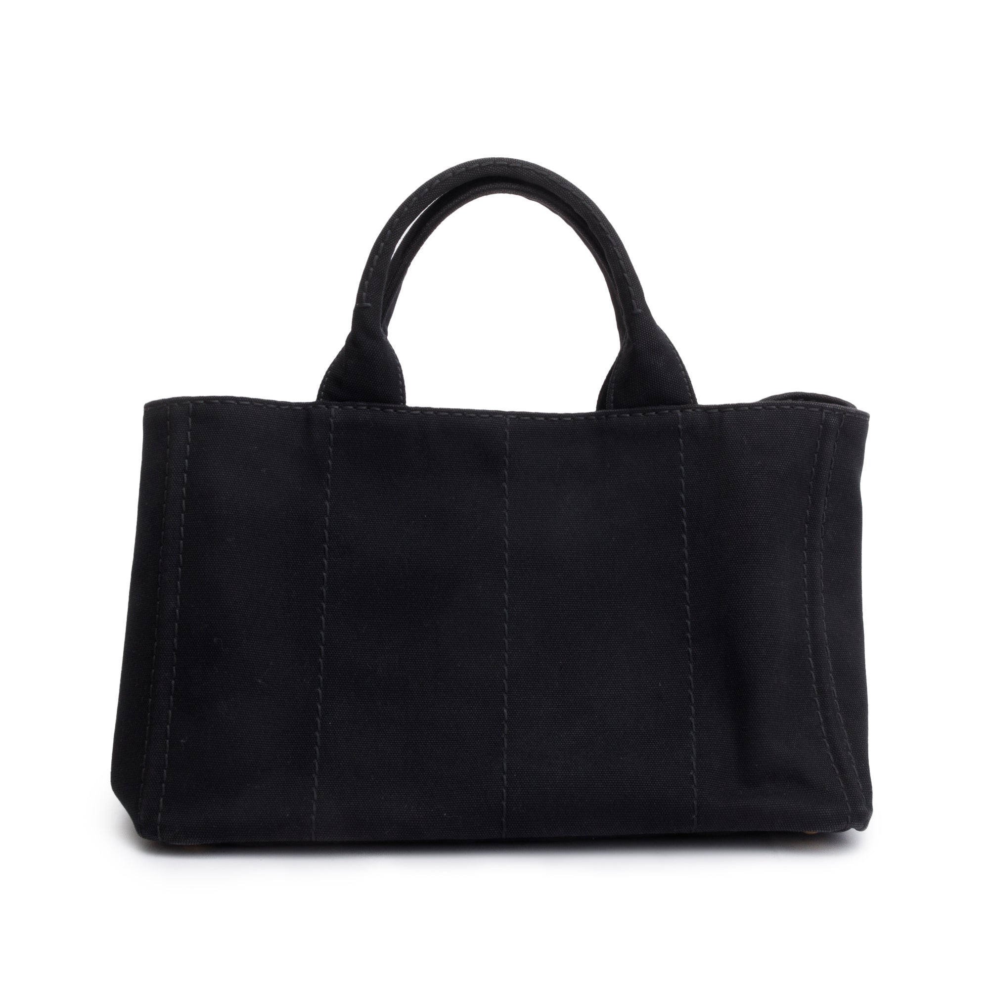 Prada Black Canvas Canapa Logo Tote w/ Strap