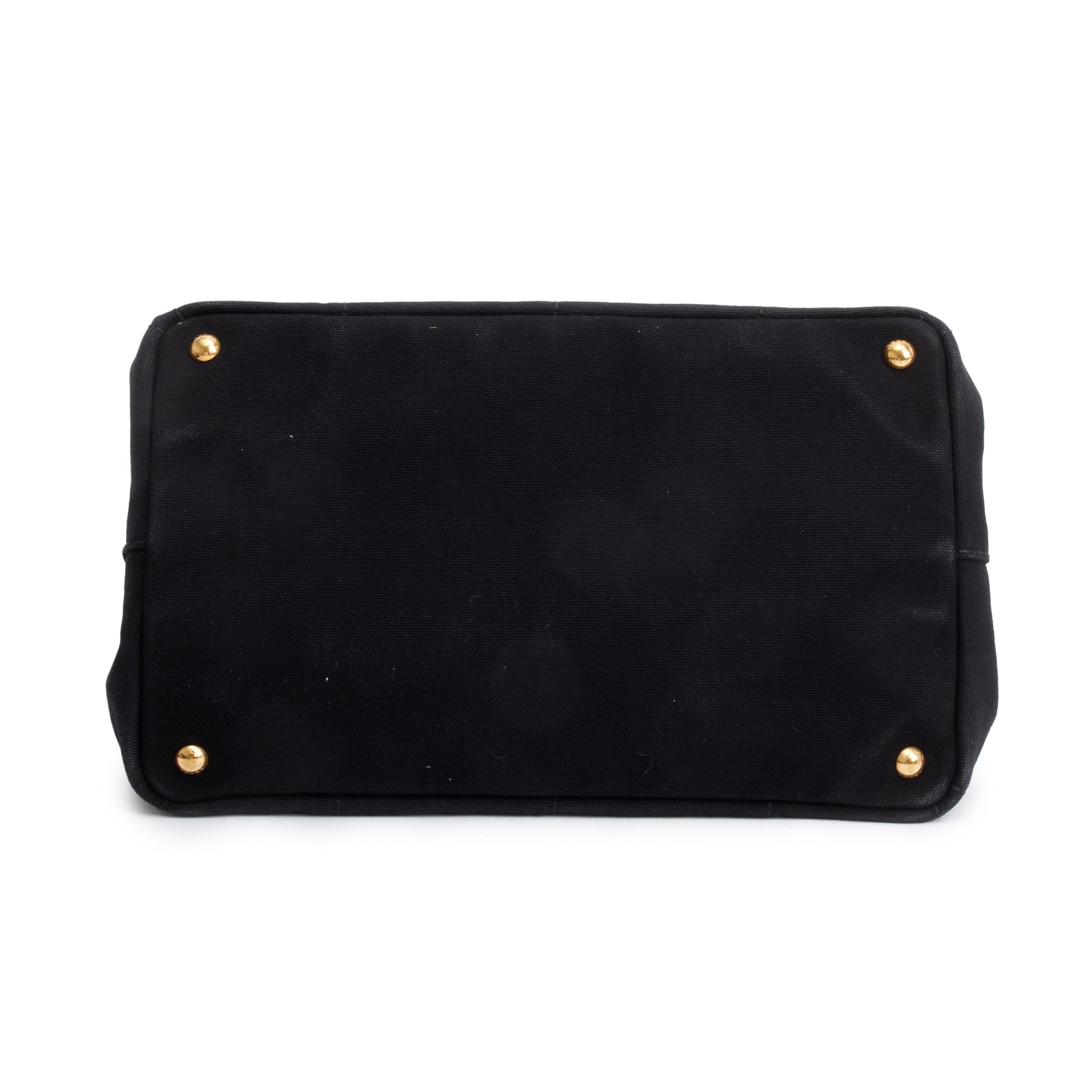 Prada Black Canvas Canapa Logo Tote w/ Strap