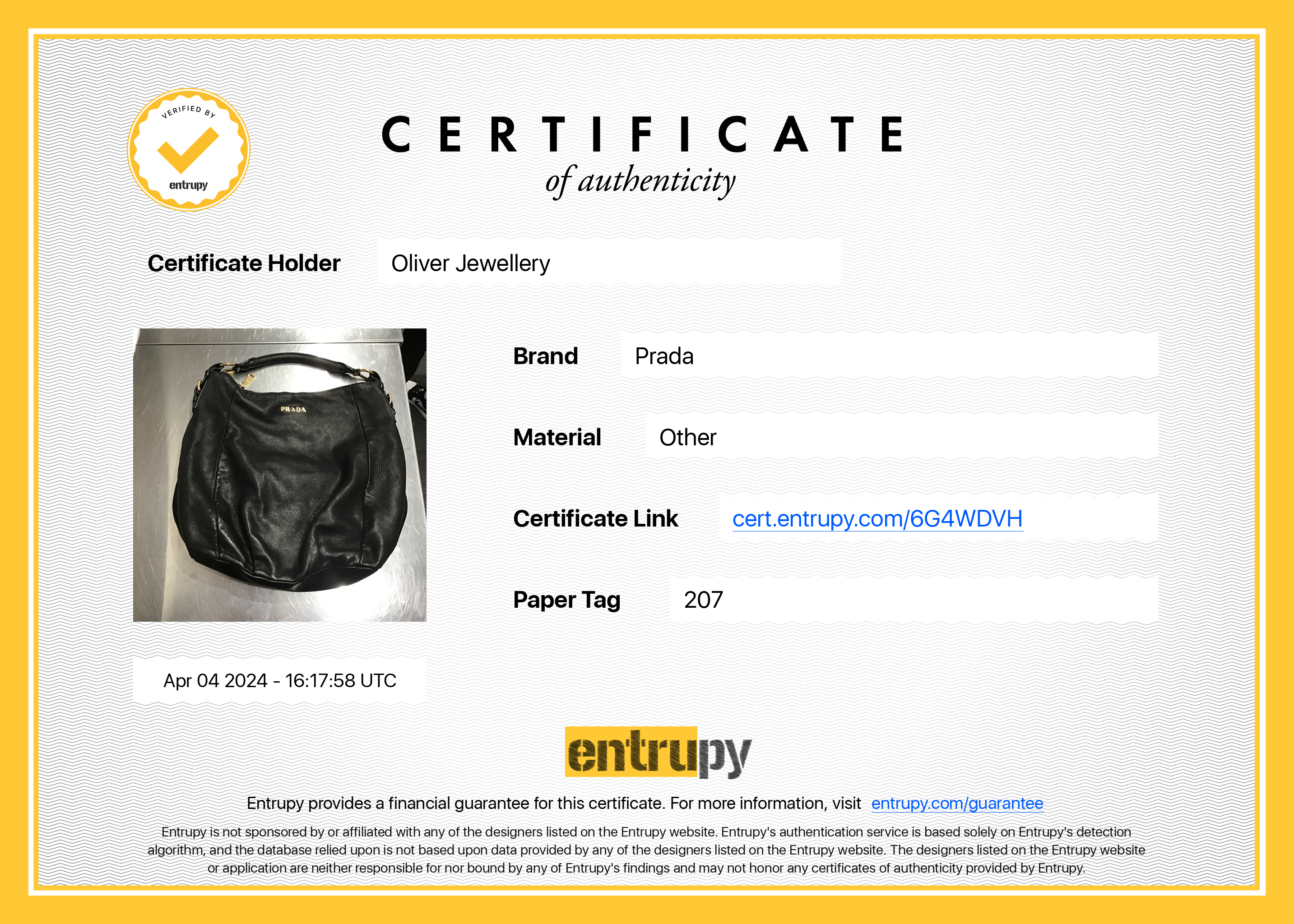 Prada Black Cervo Shine Hobo