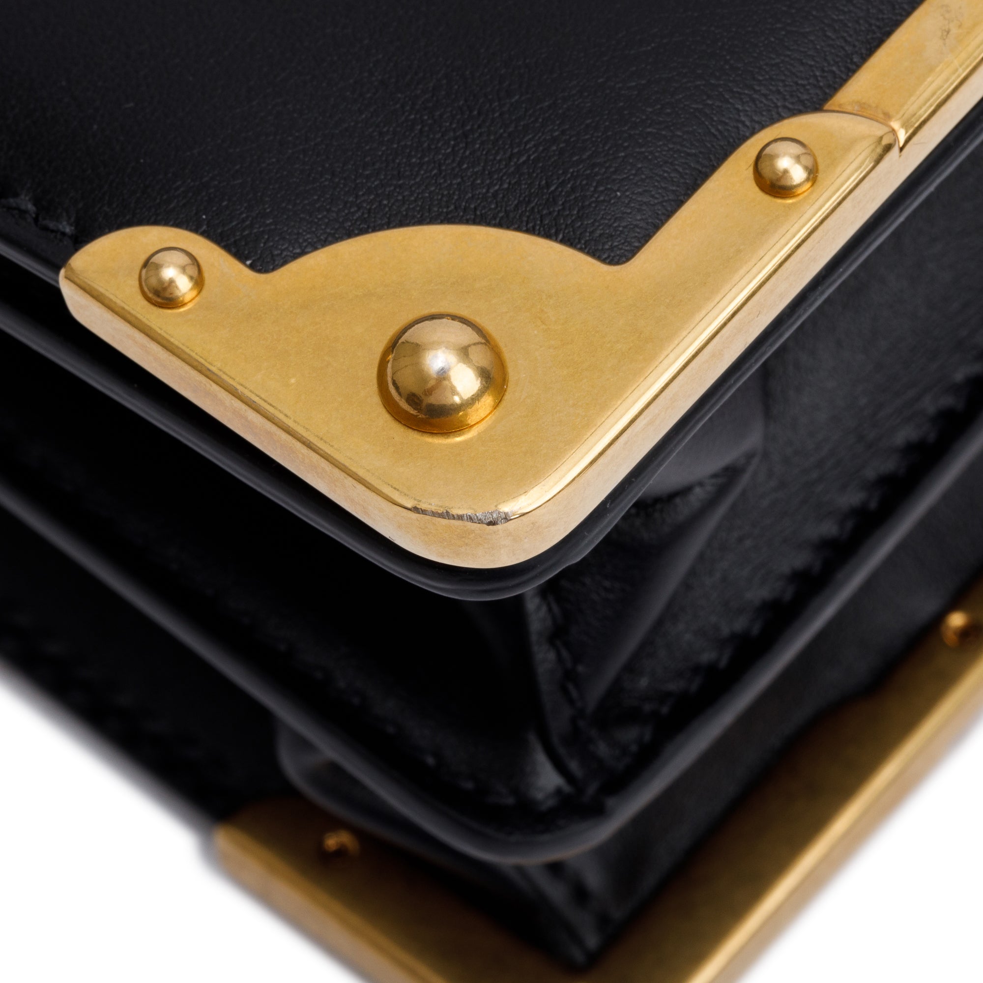 Prada Black City Calf Saffiano Cahier Bag