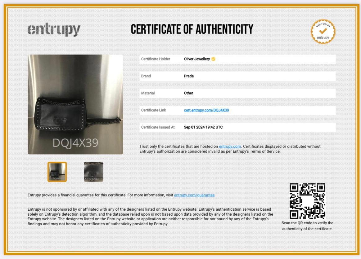 Prada Black Glace Calf Studded Crossbody Bag