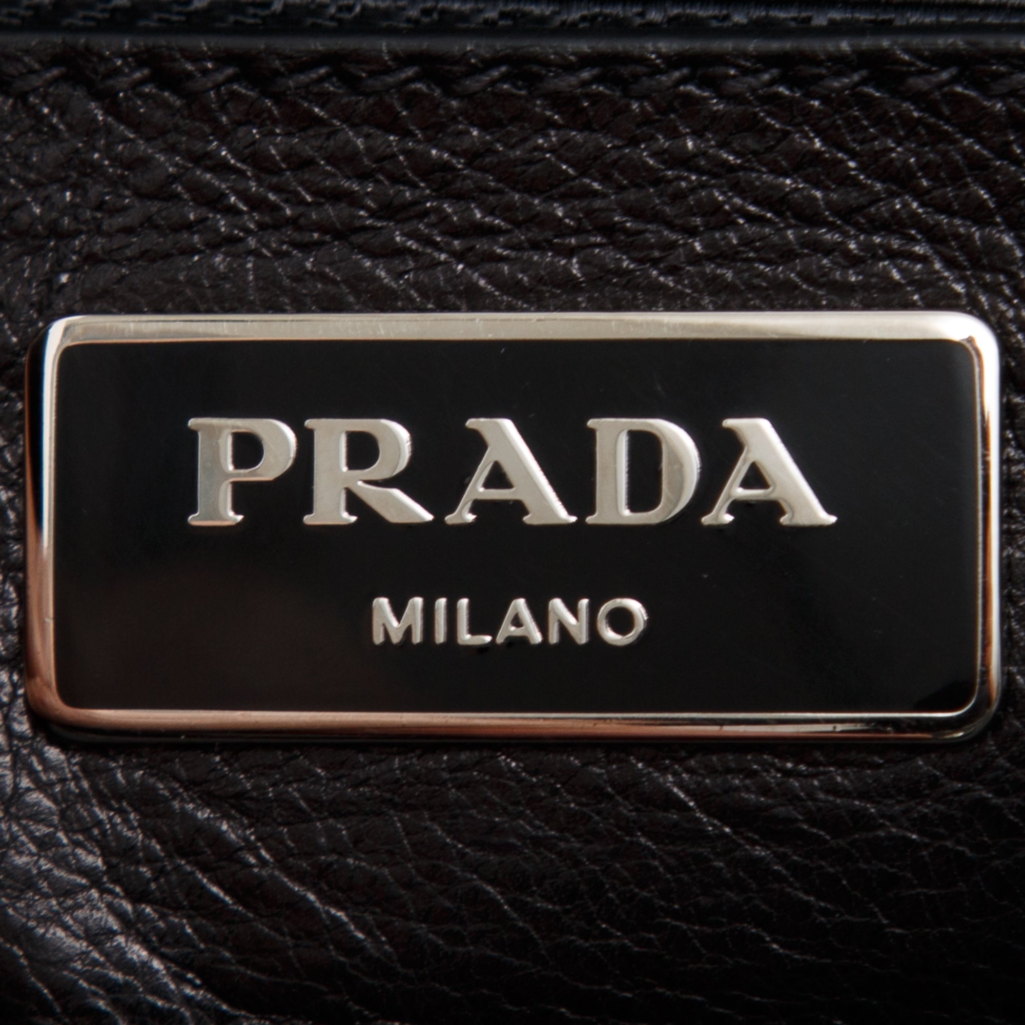 Prada Black Glace Calf Twin Pocket Tote w/ Strap
