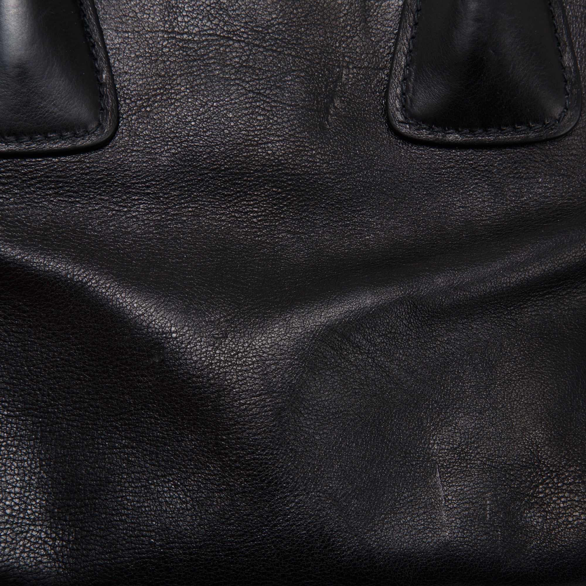 Prada Black Glace Calf Twin Pocket Tote w/ Strap