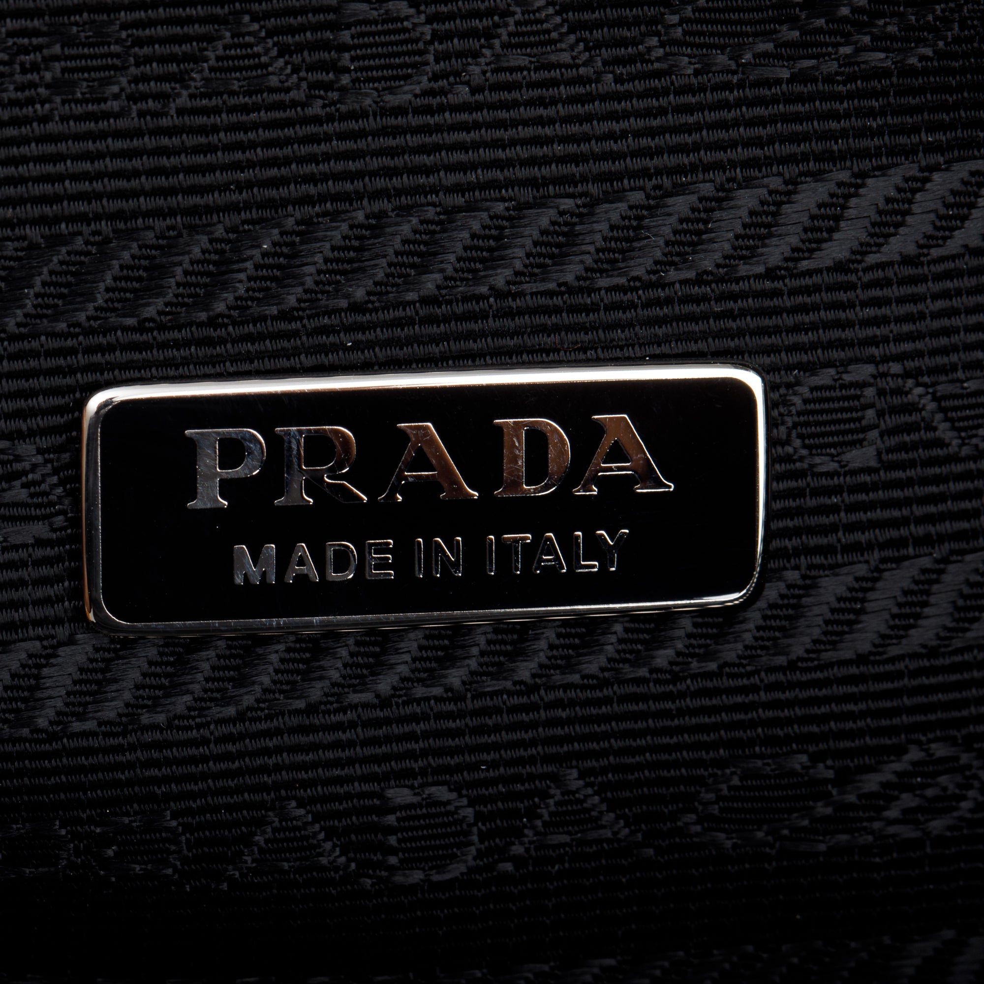 Prada Black Grace Lux Leather Triangle Wristlet Clutch w/ Box & Authenticity Card