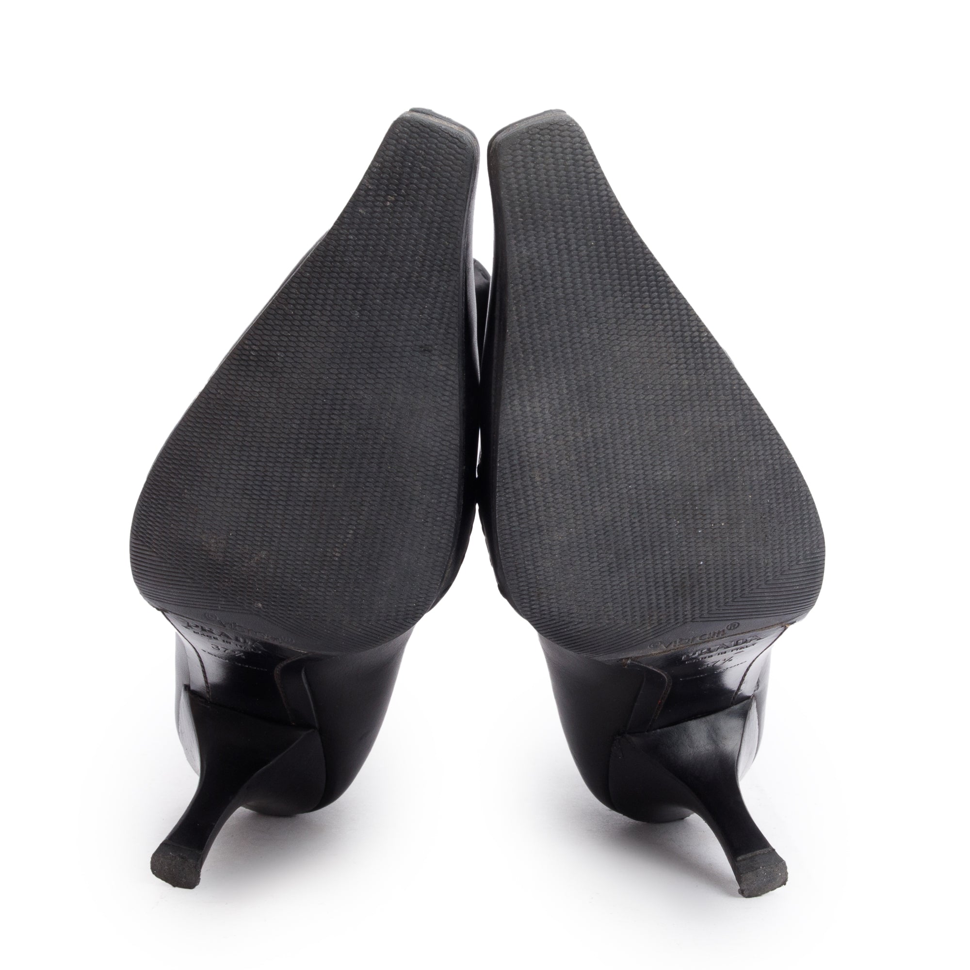 Prada Black Leather Buckle Accent Pointed Toe Ankle Boots, Size 37.5