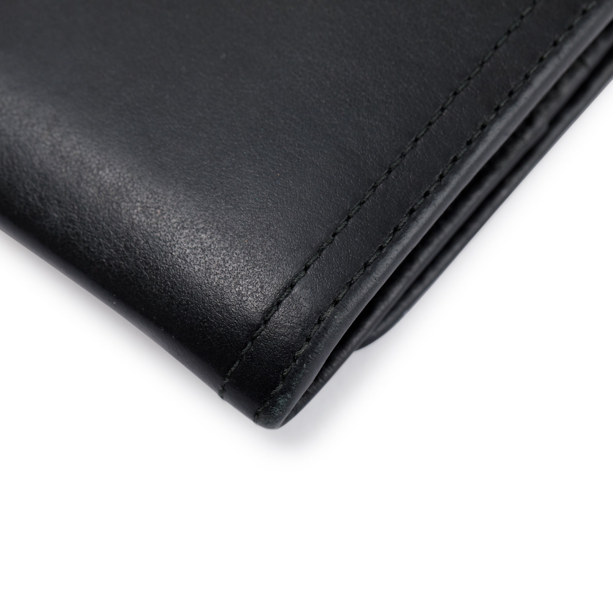Prada Black Leather Continental Wallet