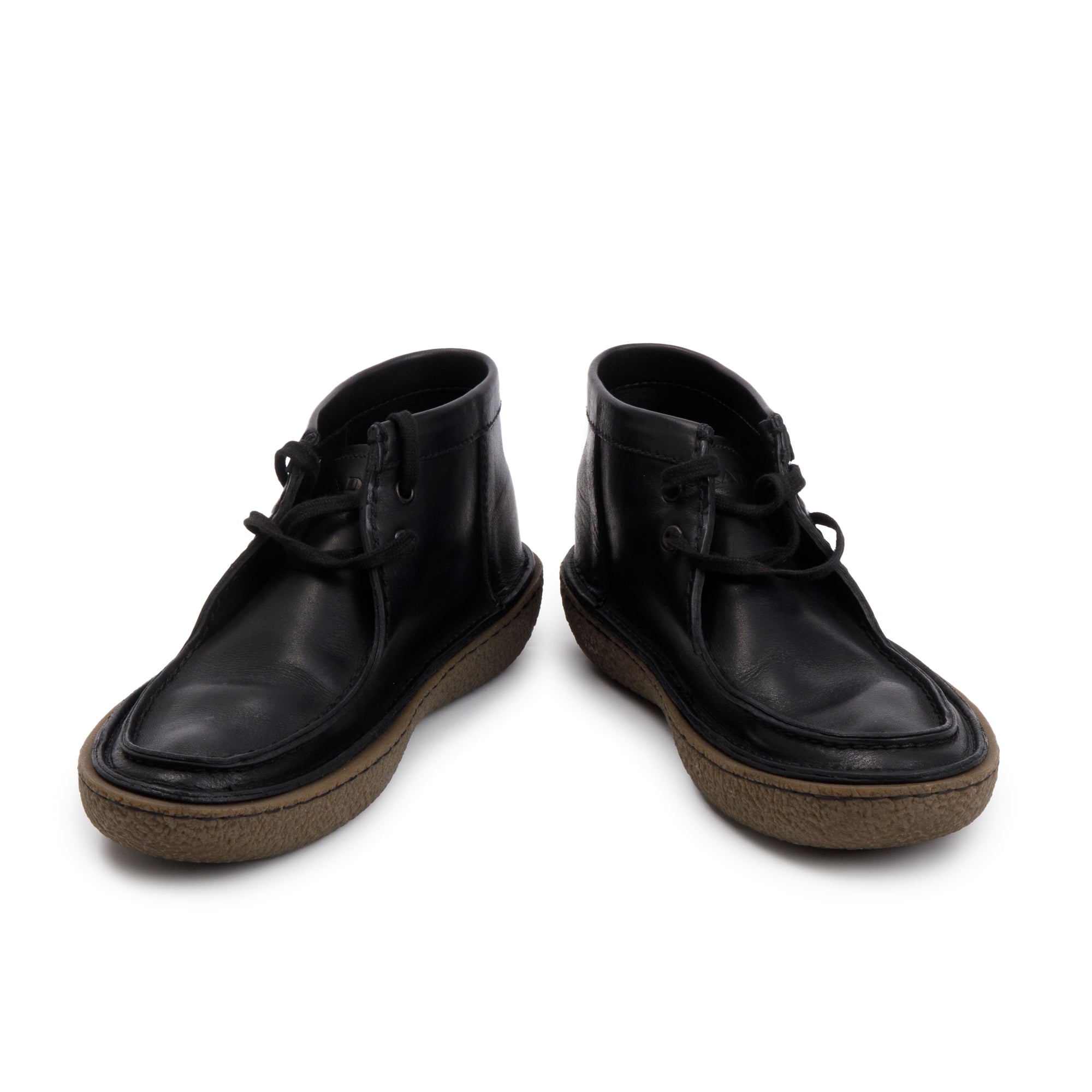 Prada Black Leather Laced Tassel Ankle Boots, Size 6