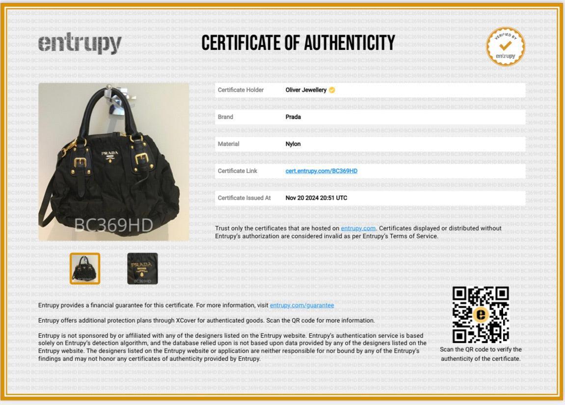 Prada Black Leather-Trimmed Tessuto Gaufre Tote w/ Strap