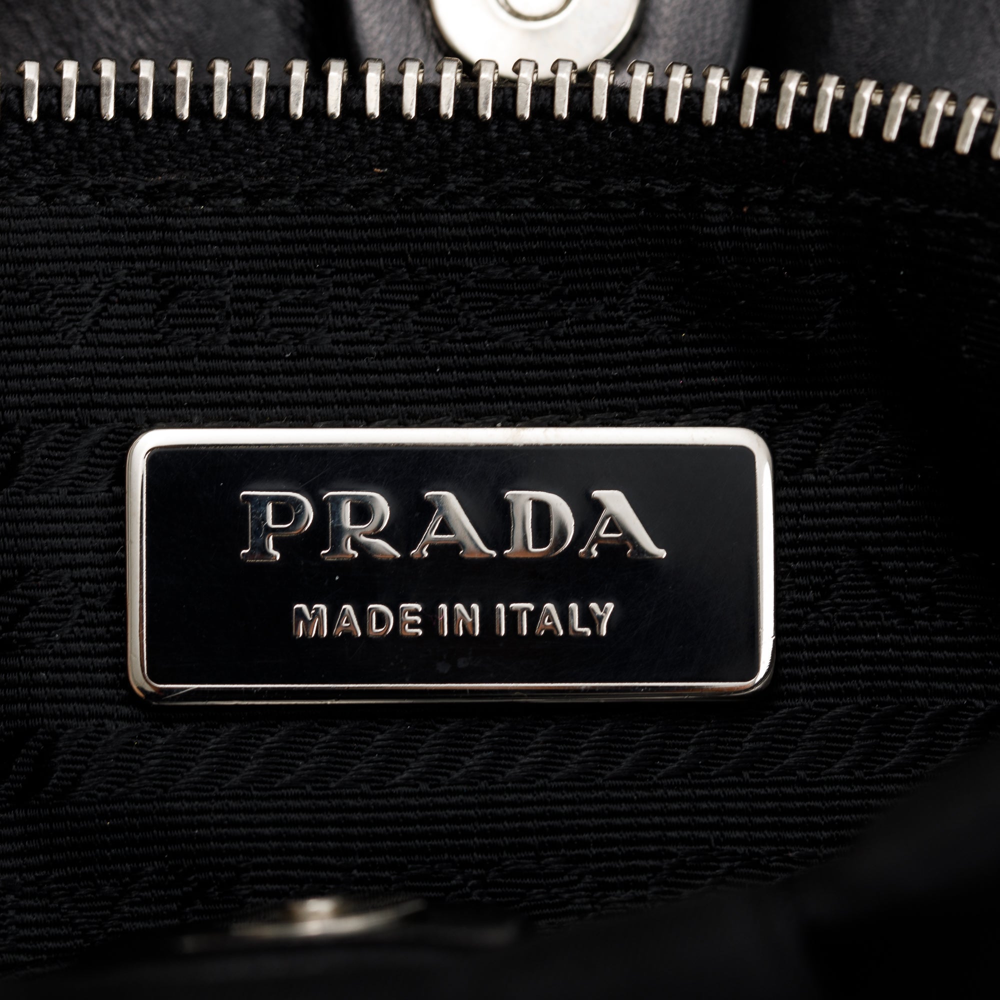 Prada Black Leather-Trimmed Tessuto Nylon Pushlock Flap Hobo Bag