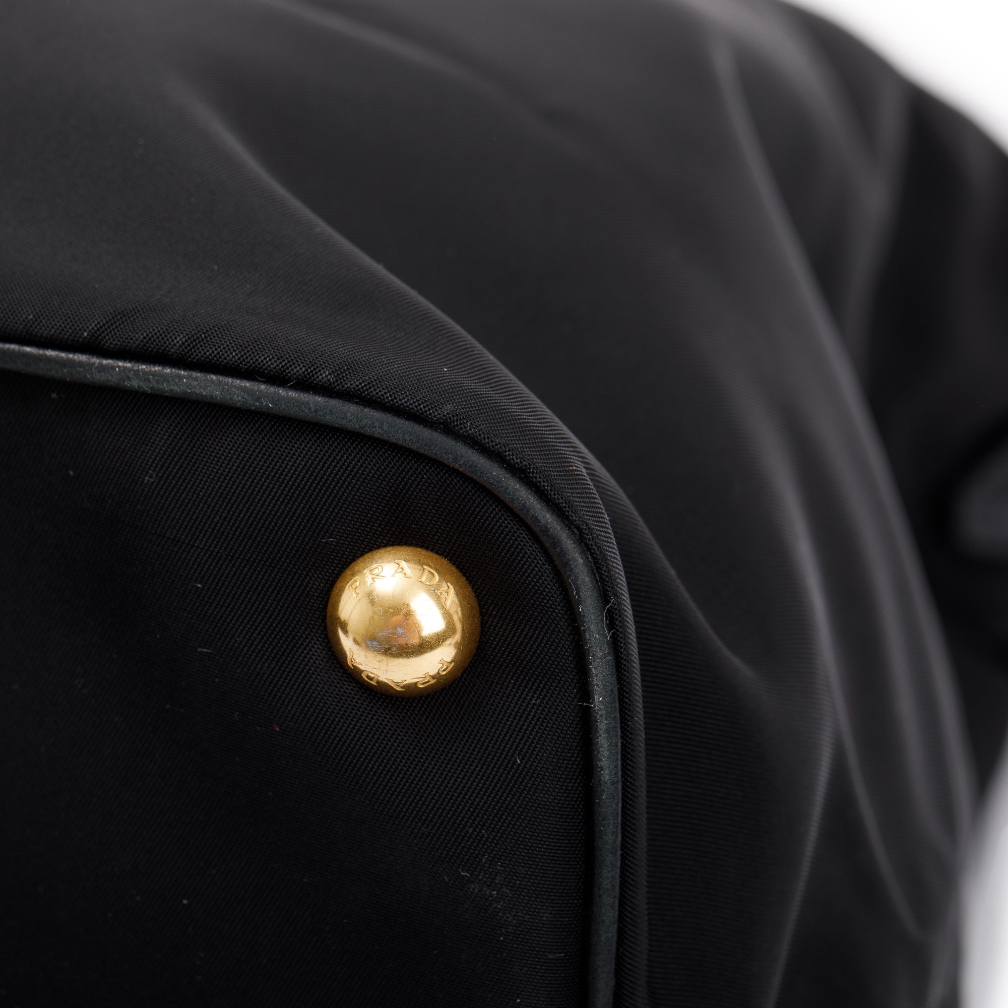 Prada Black Leather Trimmed Tessuto Nylon Tote w/ Strap