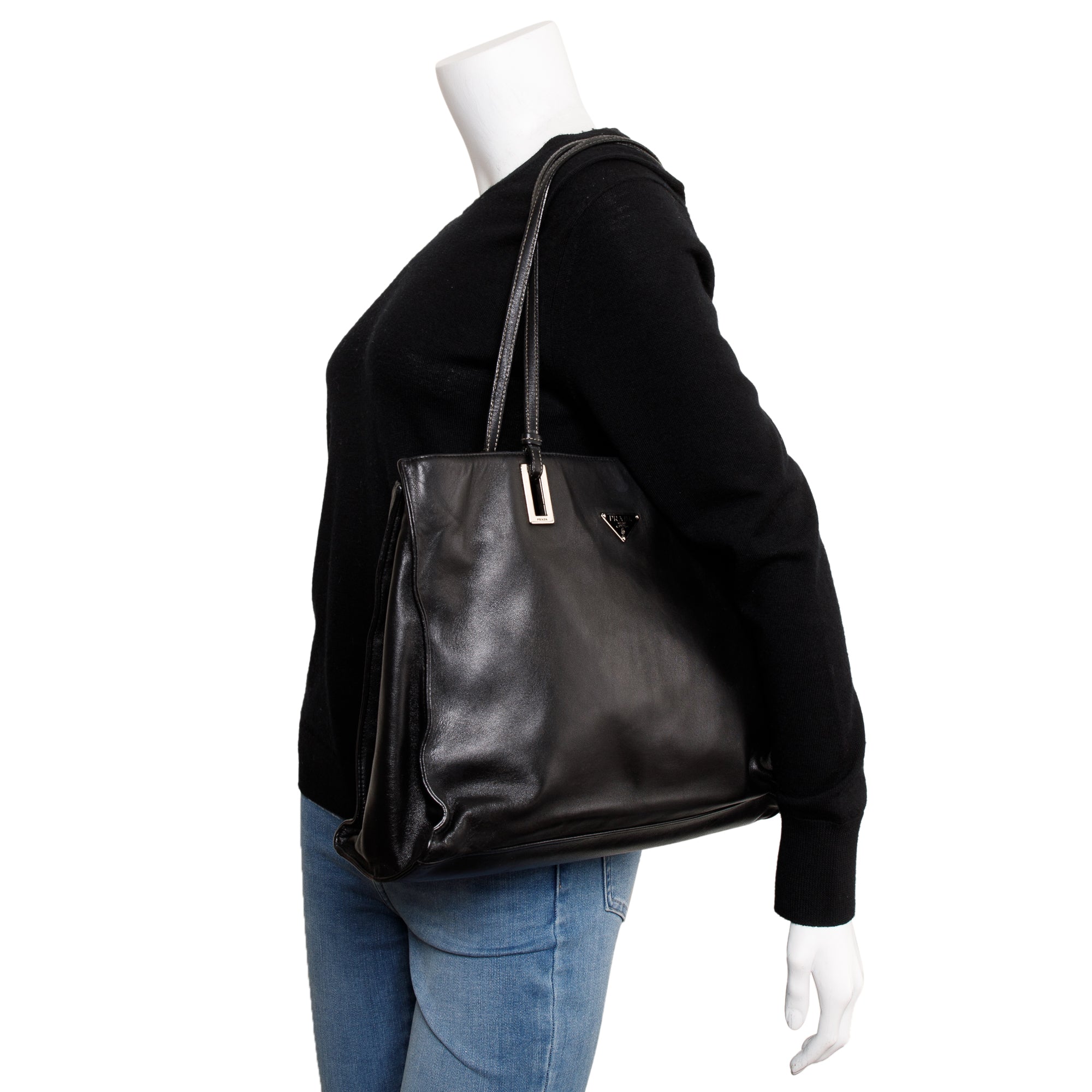 Prada Black Nappa Acciaio Tote w/ Authenticity Card