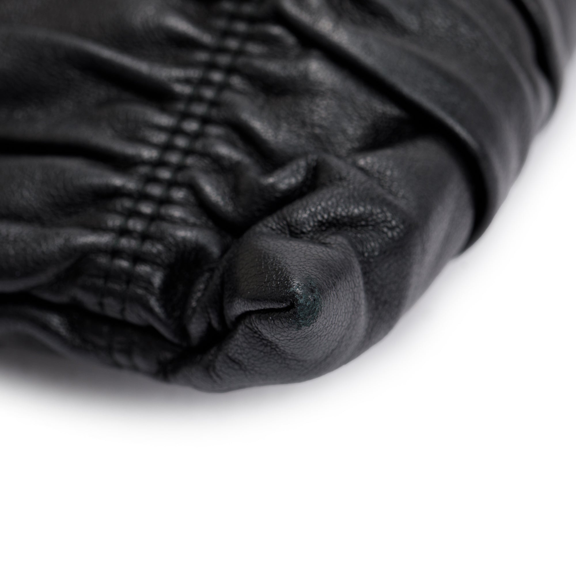 Prada Black Nappa Gaufre Leather Zip Clutch