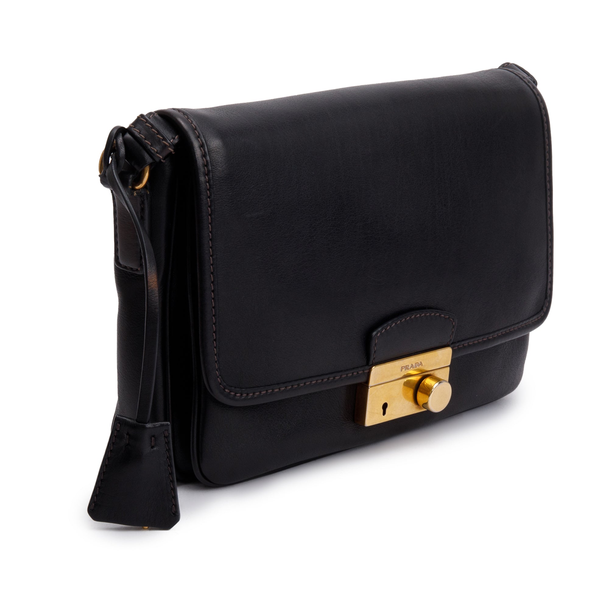 Prada Black Nappa Leather Sound Crossbody Bag w/ Authenticity Card