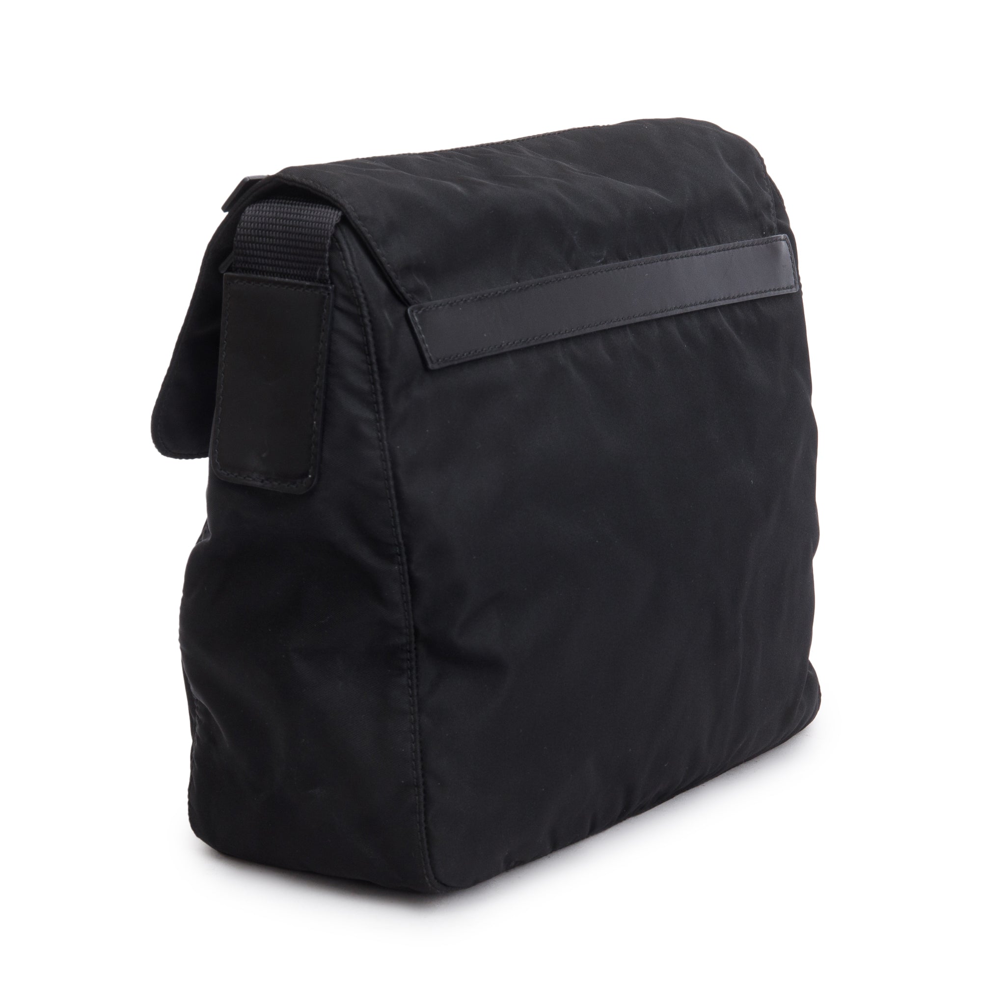 Prada Black Nylon Vela Sport Small Buckle Messenger Bag