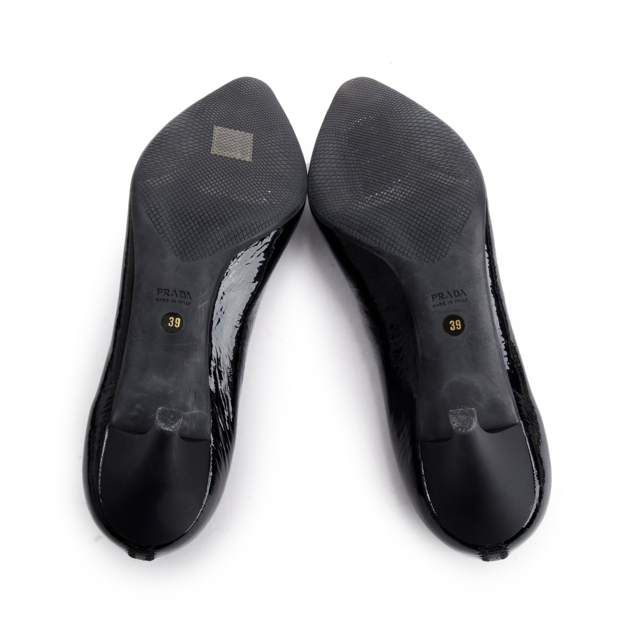 Prada Black Patent Leather Pumps, Size 39