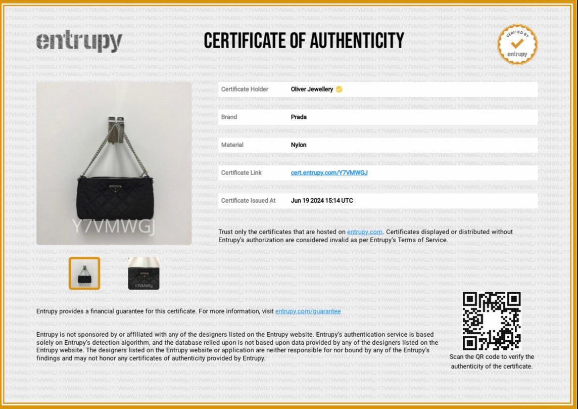 Prada Black Quilted Tessuto Impuntu Chain Crossbody Bag w/ Authenticity Card