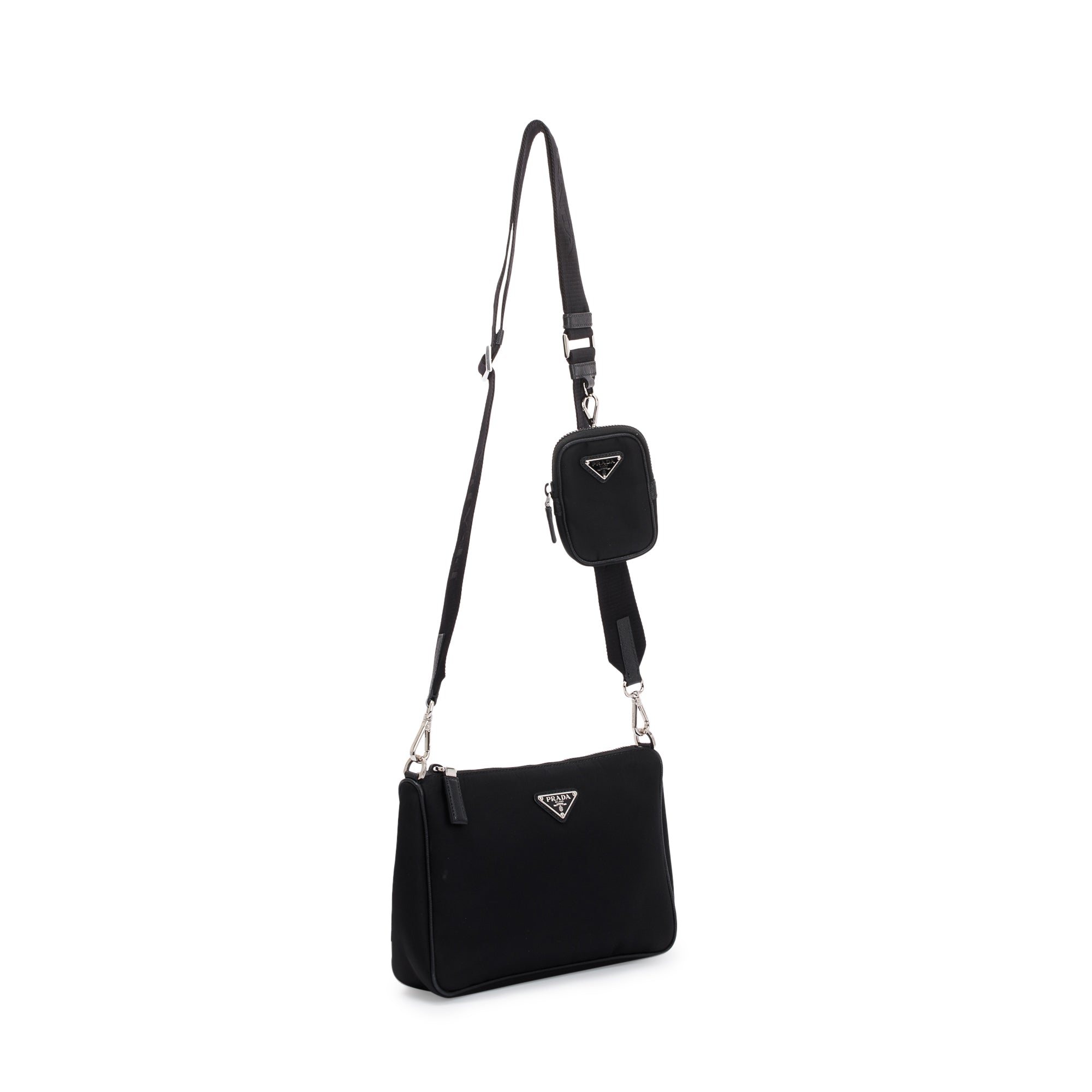 Prada Black Re-Edition 2000 Nylon Messenger Bag