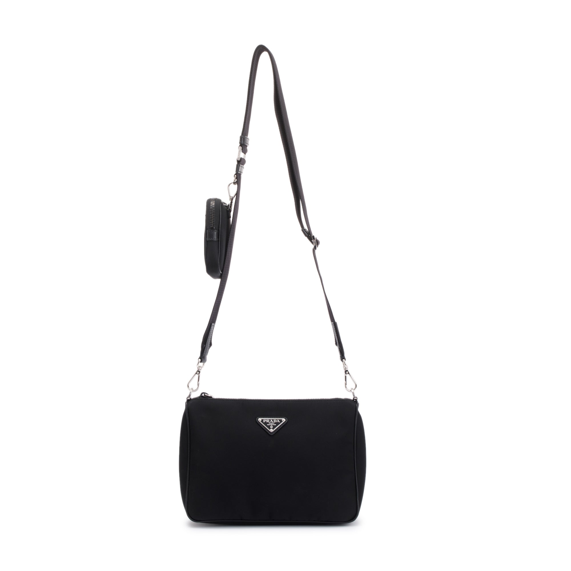 Prada Black Re-Edition 2000 Nylon Messenger Bag