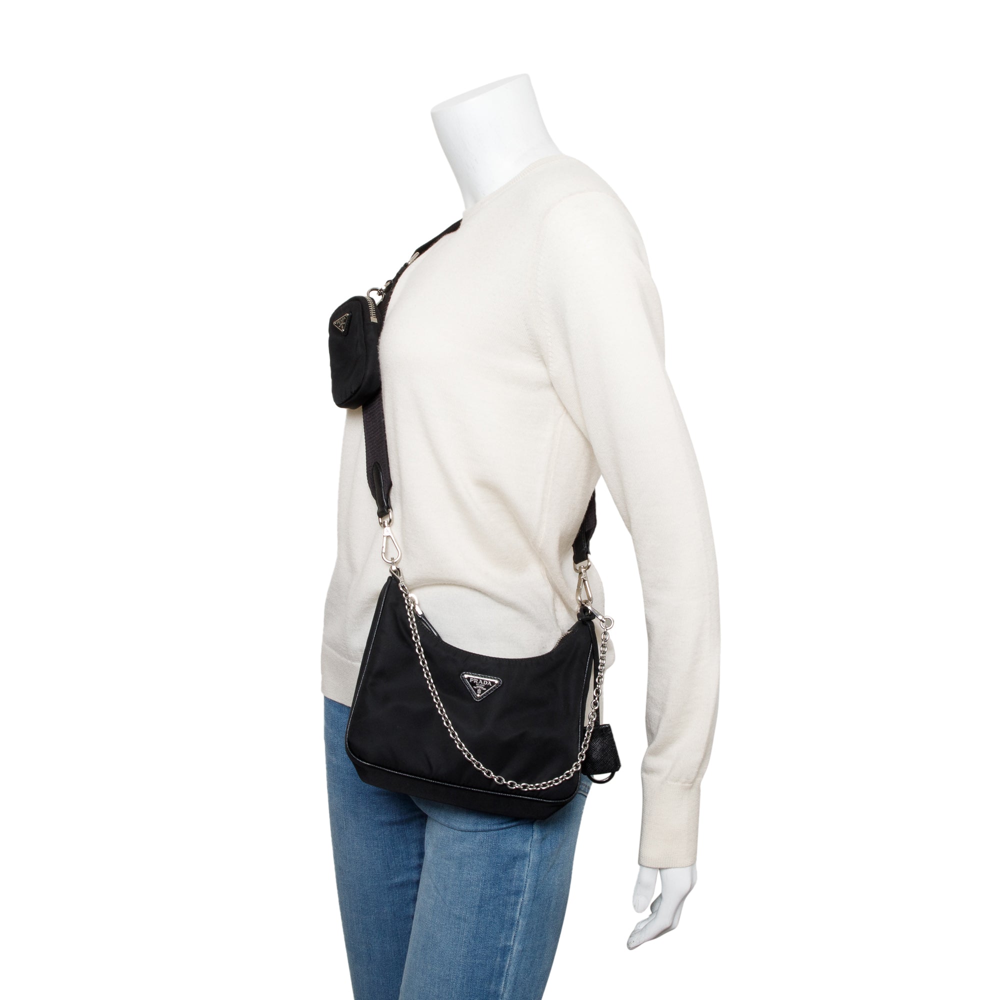Prada Black Re-Edition 2005 Re-Nylon Shoulder Bag