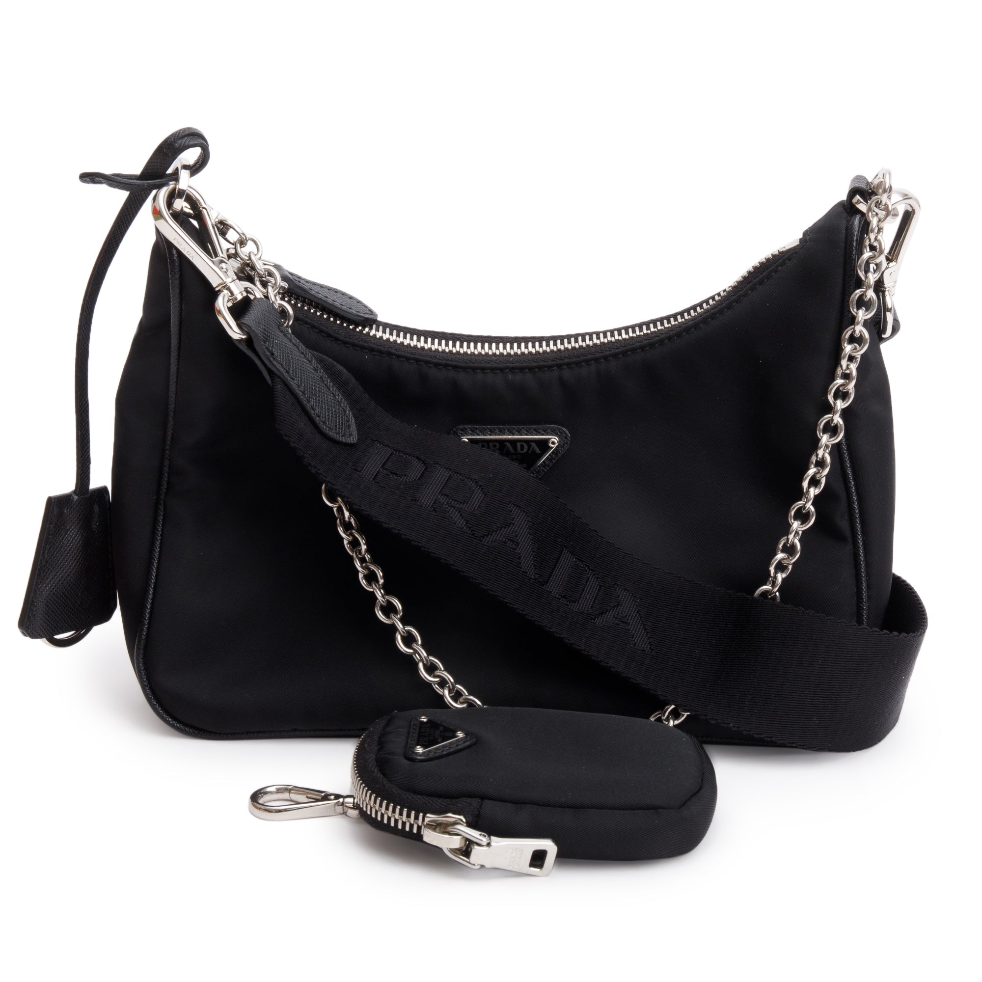 Prada Black Re-Edition 2005 Re-Nylon Shoulder Bag w/ Box