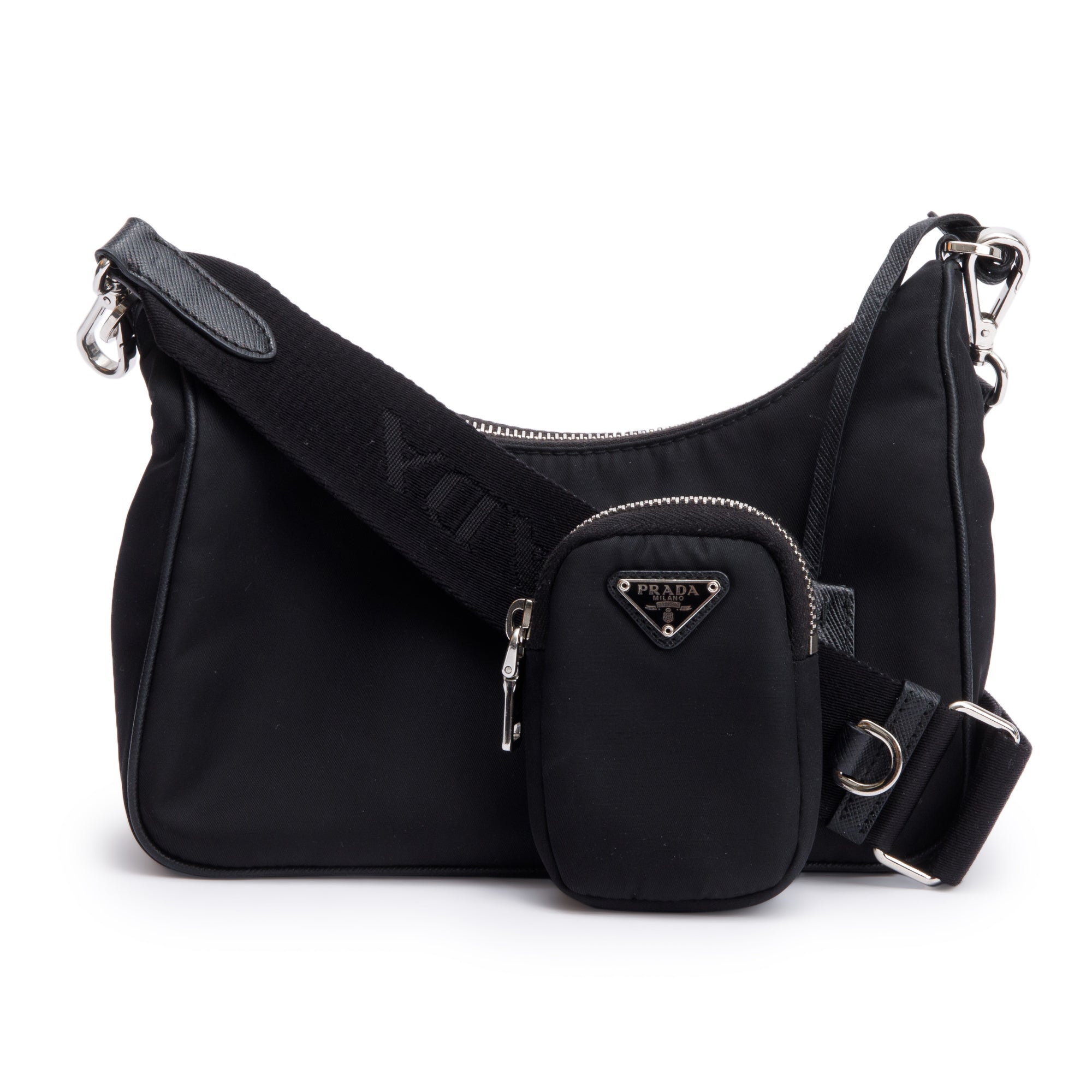 Prada Black Re-Edition 2005 Re-Nylon Shoulder Bag w/ Box