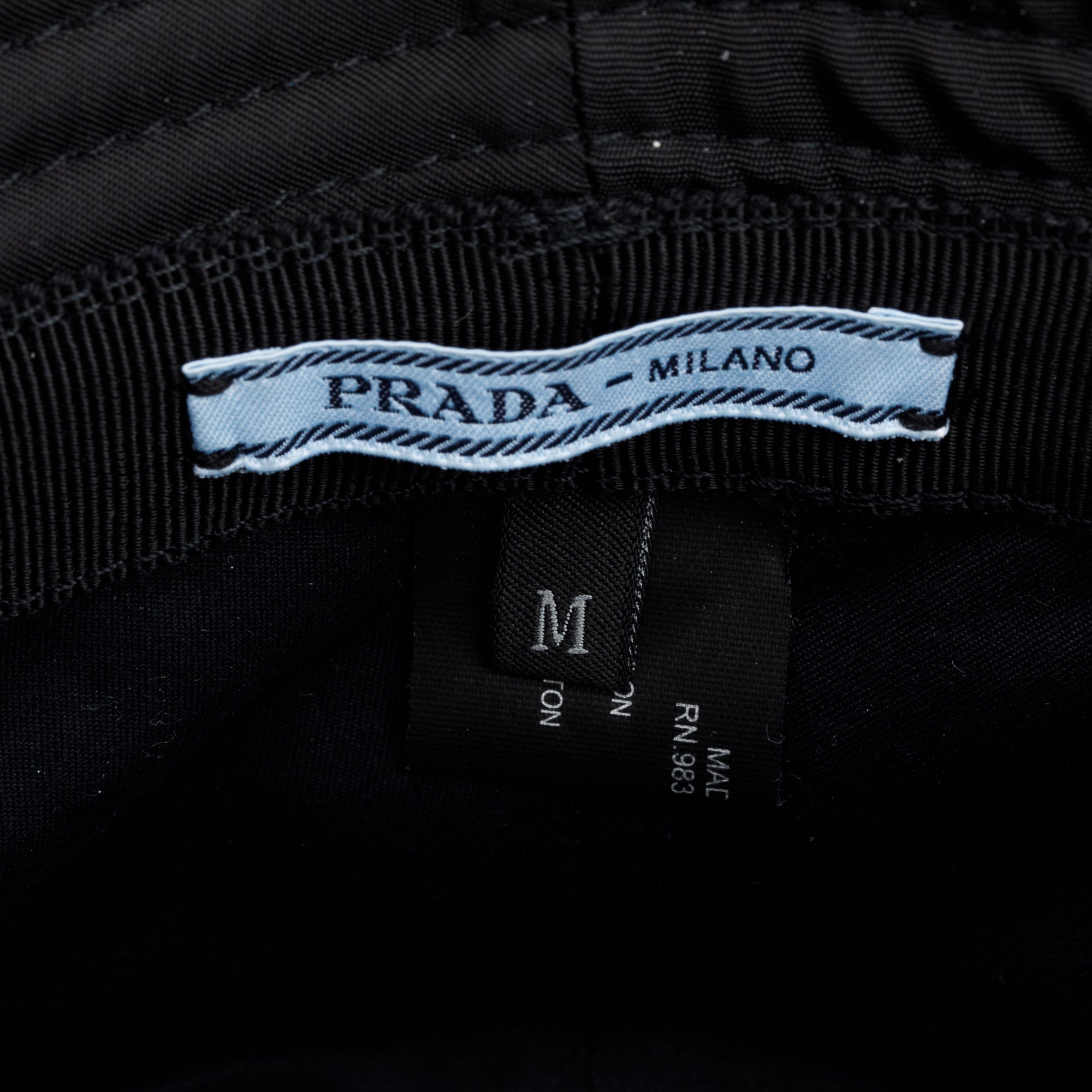 Prada Black Re-Nylon Bucket Hat w/ Box