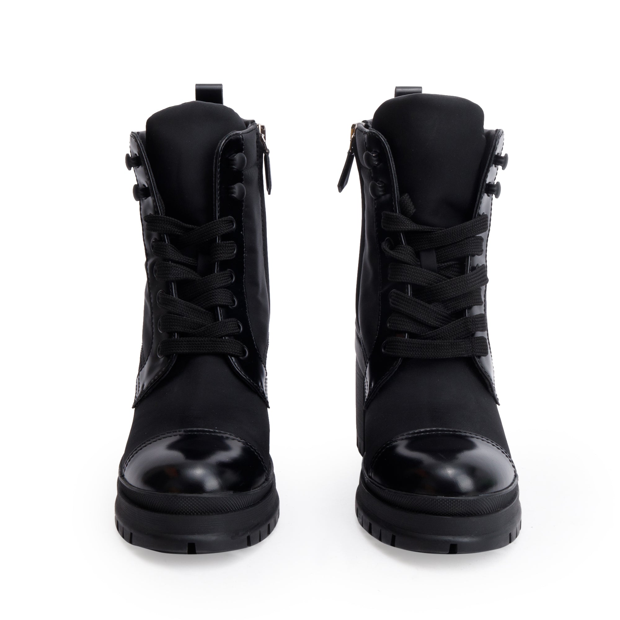 Prada Black Re-Nylon and Leather Boots, Size 37.5 w/ Box