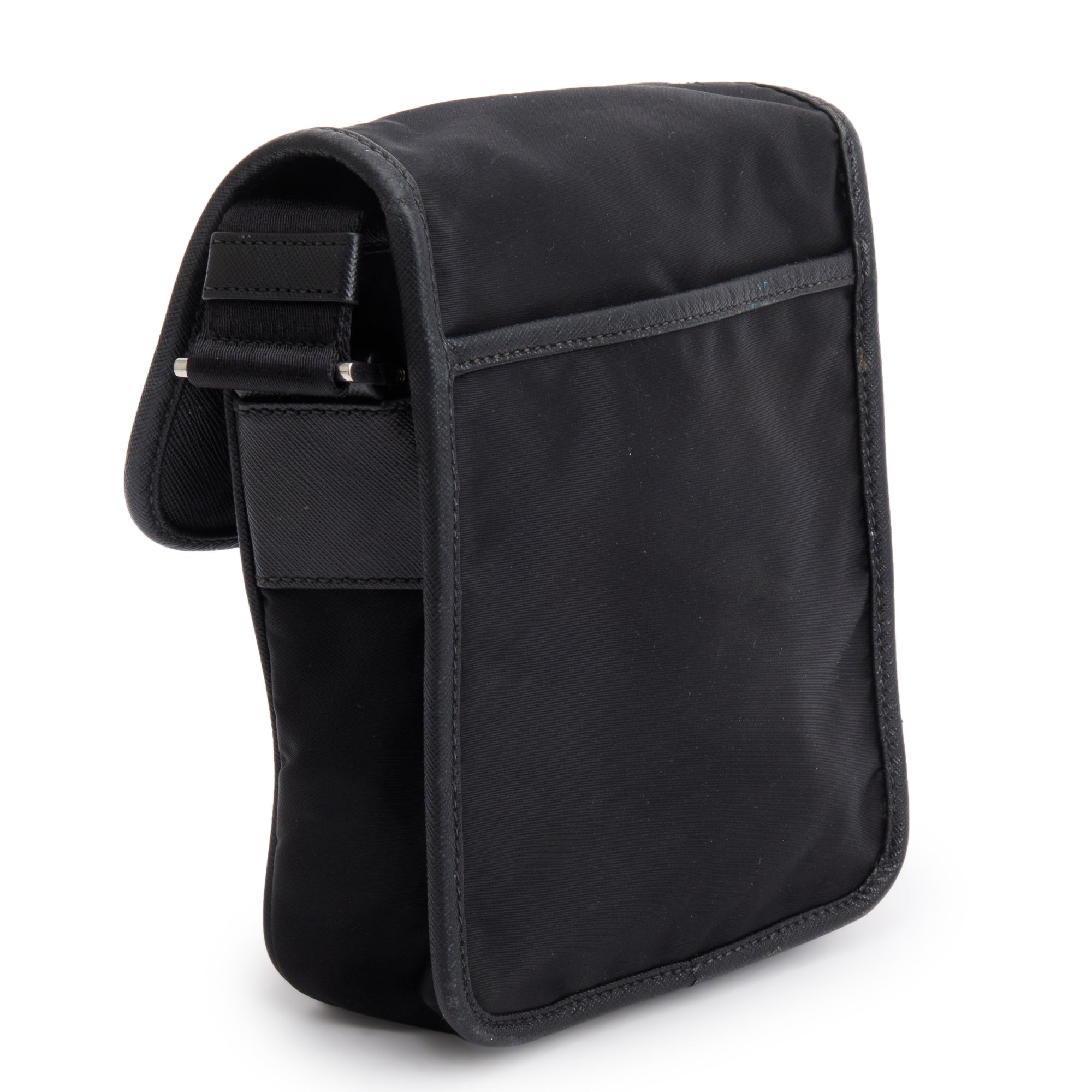 Prada Black Re-Nylon and Saffiano Leather Crossbody Bag