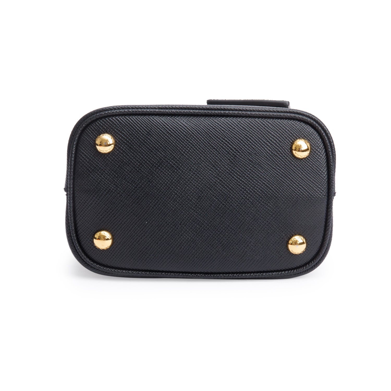 Prada Black Saffiano Cuir Small Panier Bag w/ Strap & Box