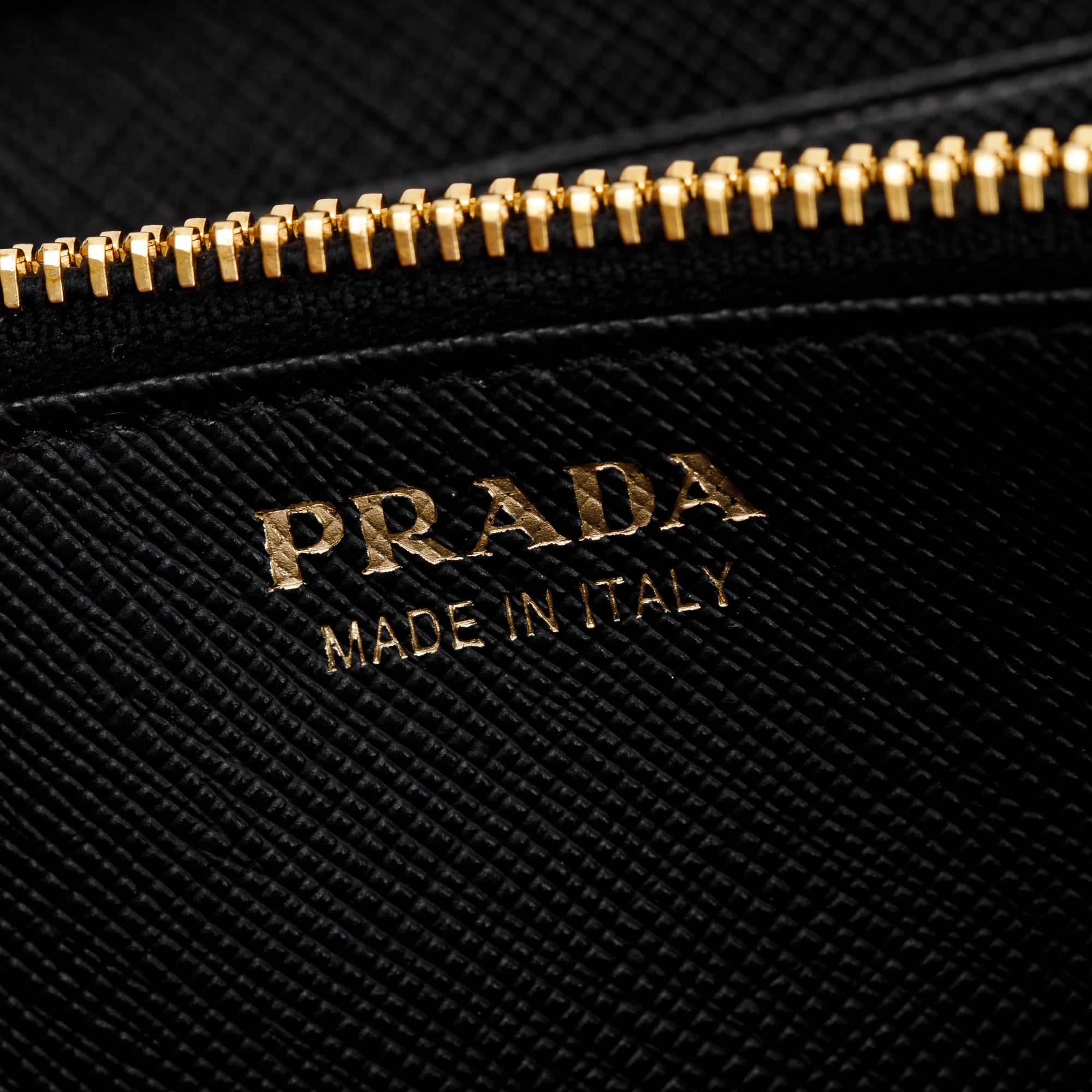 Prada Black Saffiano Leather Bow Zip Around Wallet w/ Box & Authenticity Card