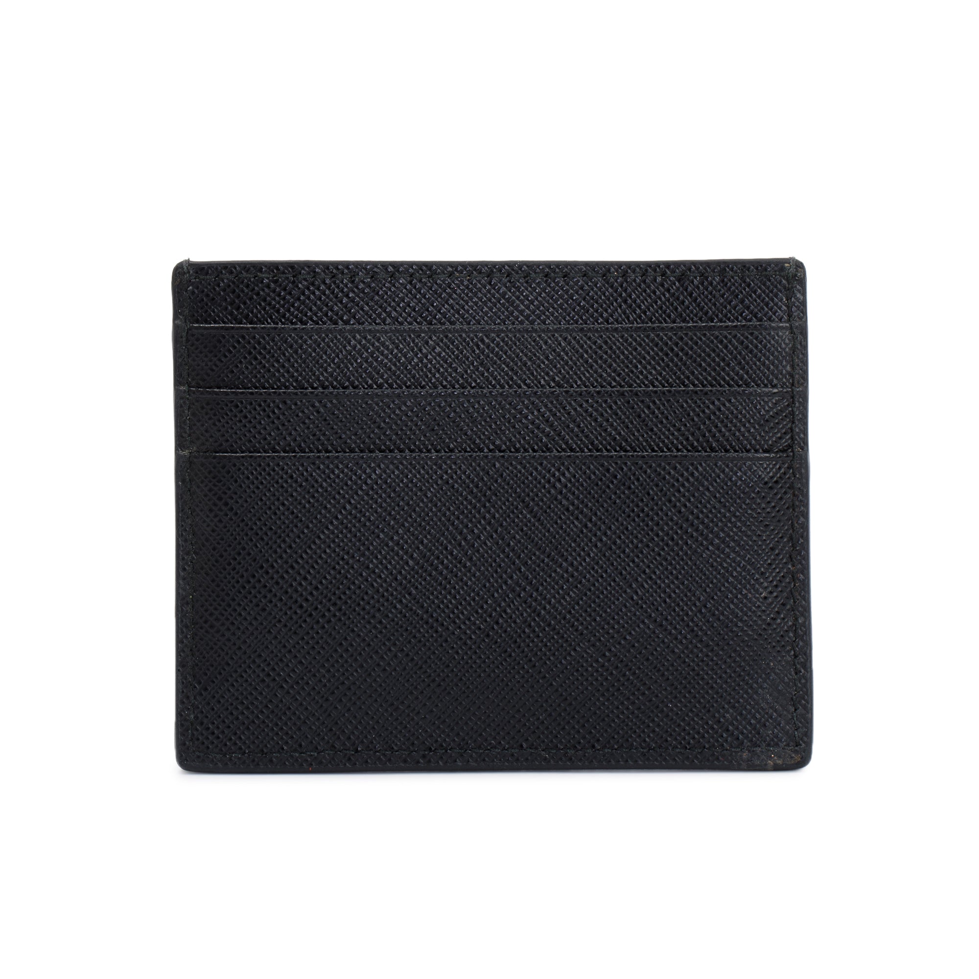 Prada Black Saffiano Leather Card Holder w/ Box