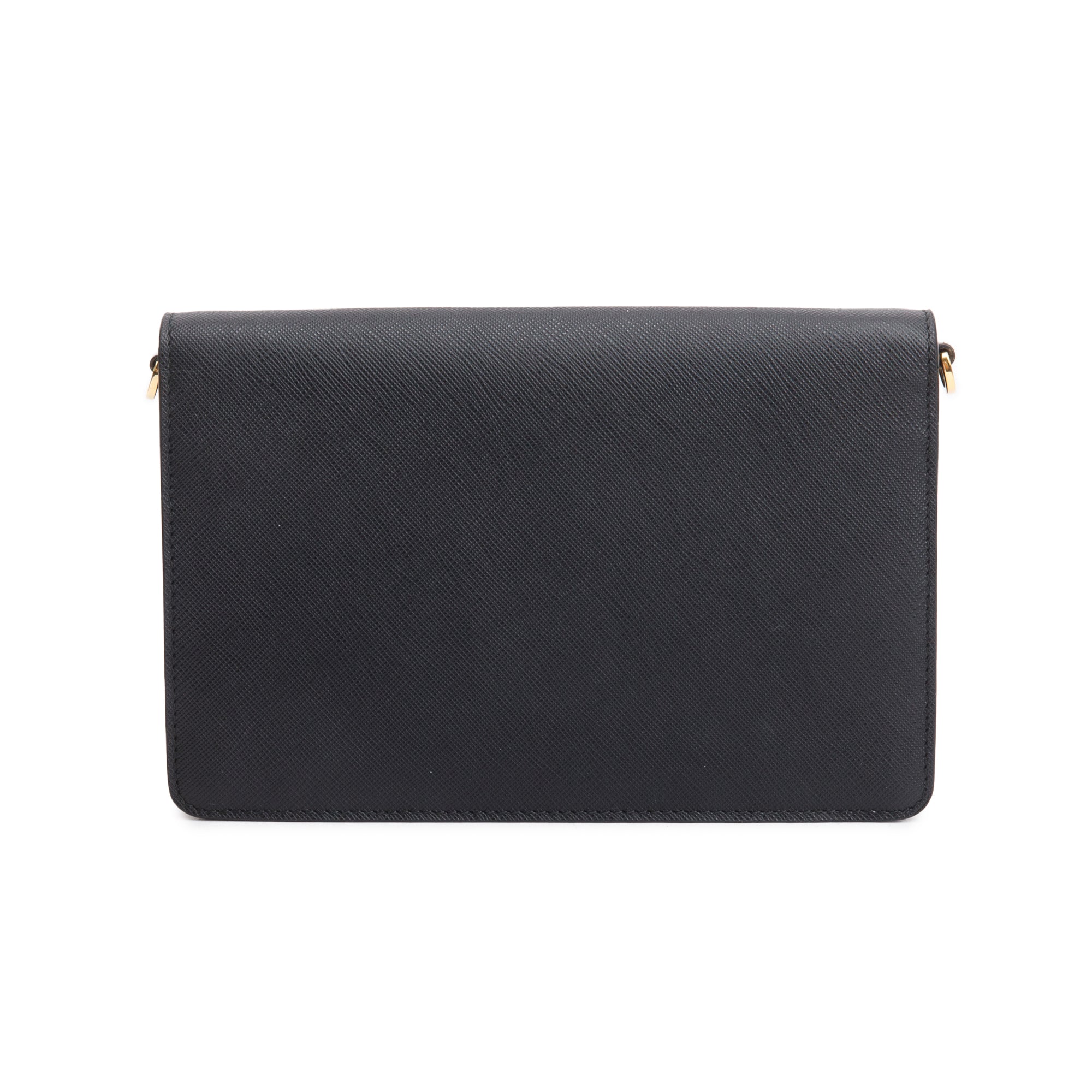 Prada Black Saffiano Leather Envelope Crossbody Bag